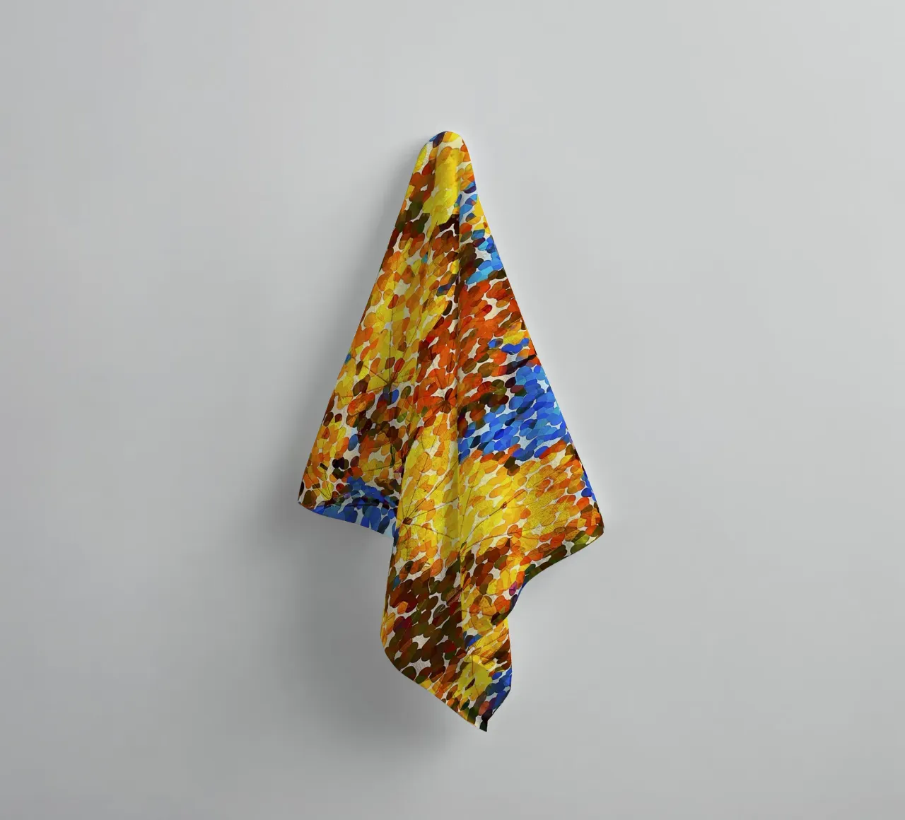 Abstract Pointillism – Autumn Leaves in Colorful Dots towel by jay