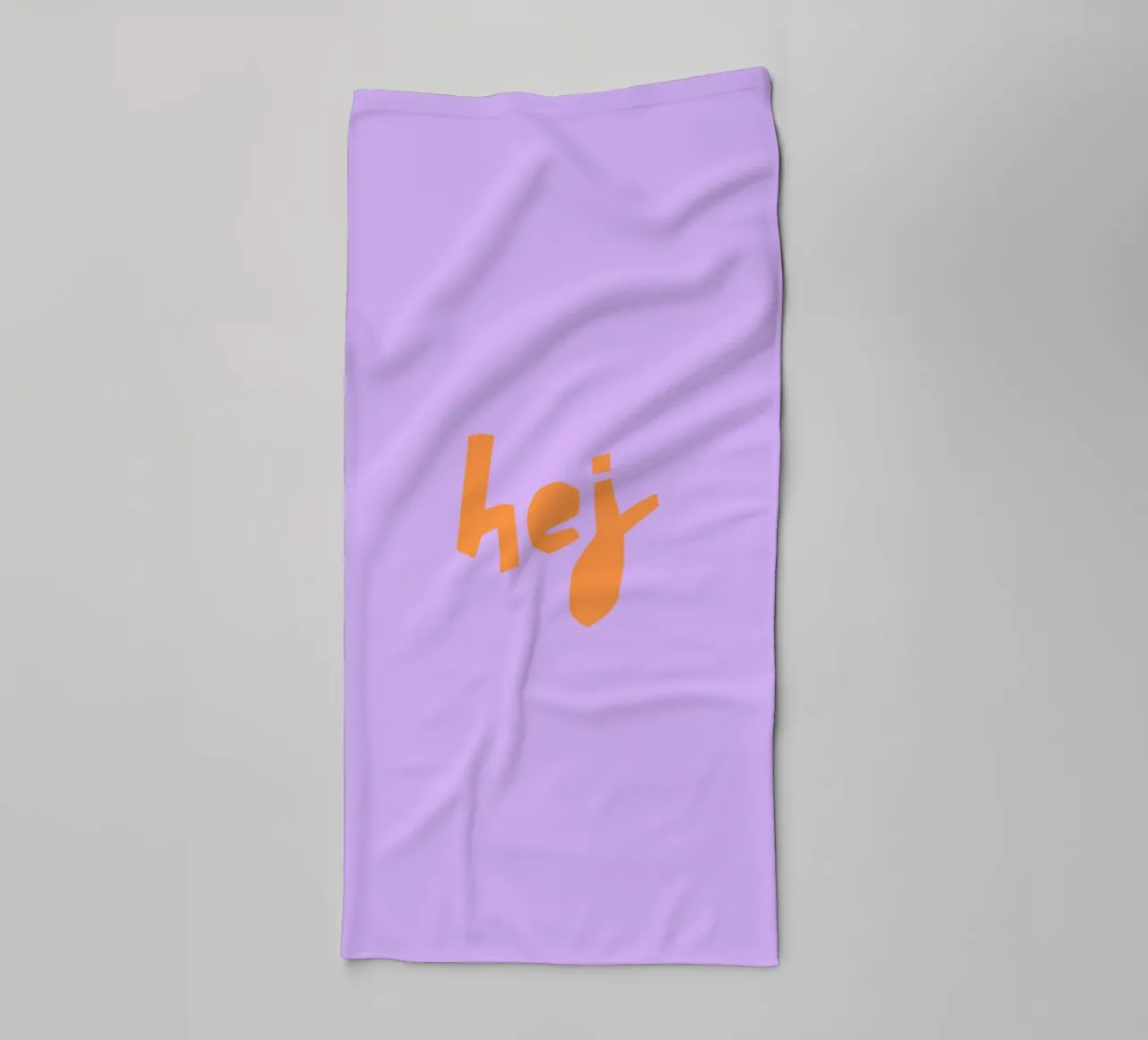 hej Scandinavian Typography towel by PurePeachStudio