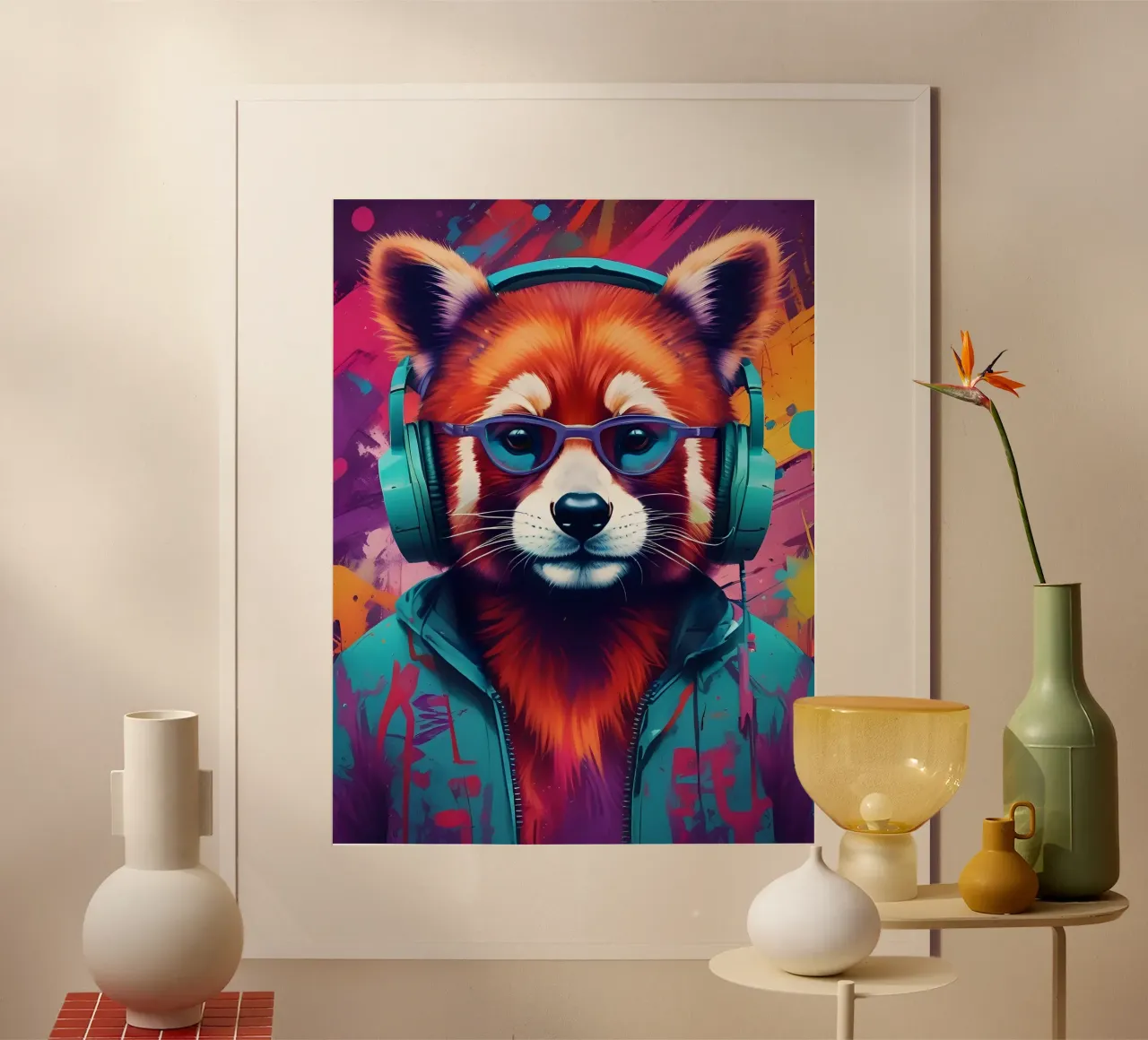 Panda rosso con gli occhiali musica poster da MakArena