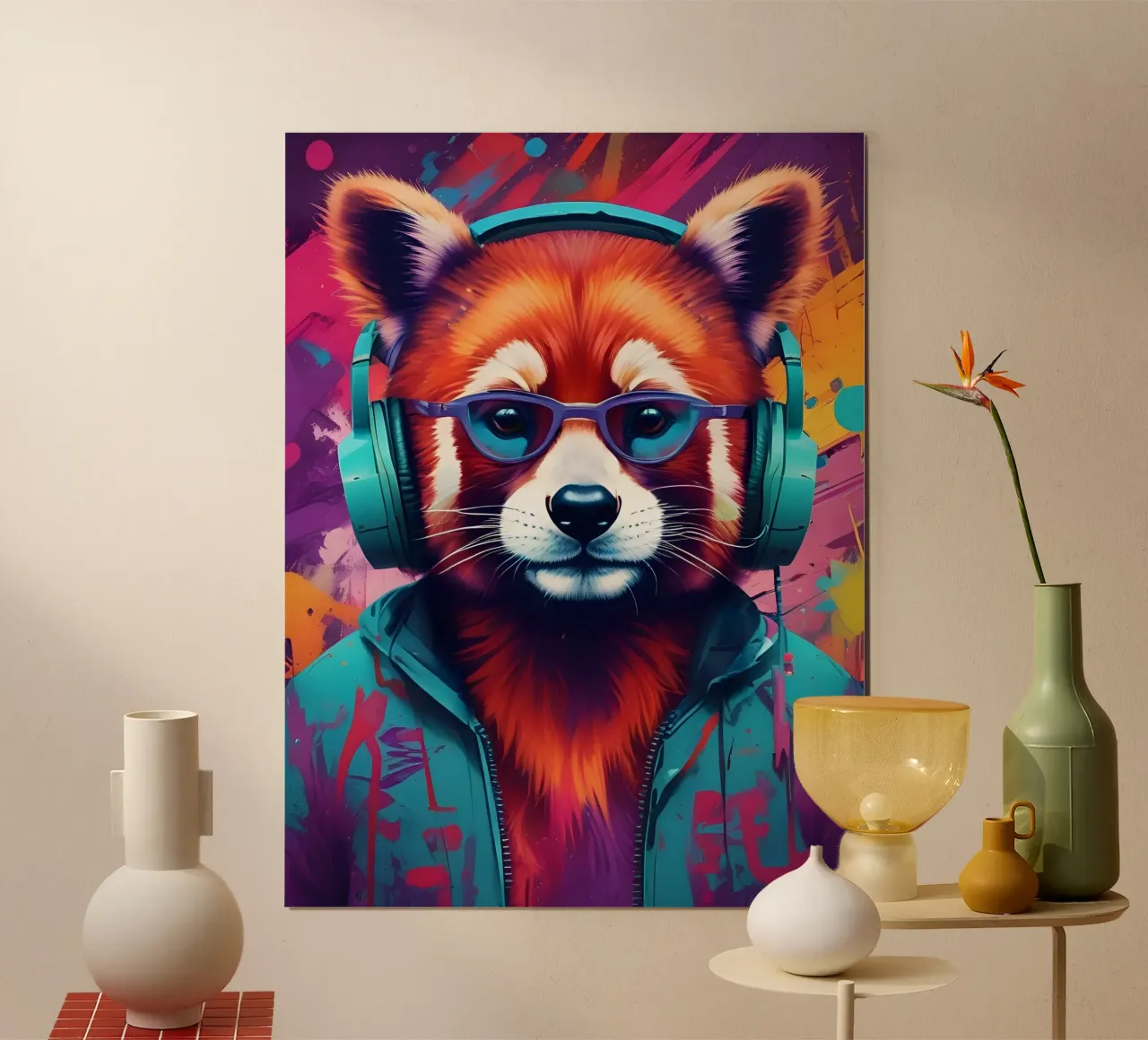 Panda rosso con gli occhiali musica poster da MakArena