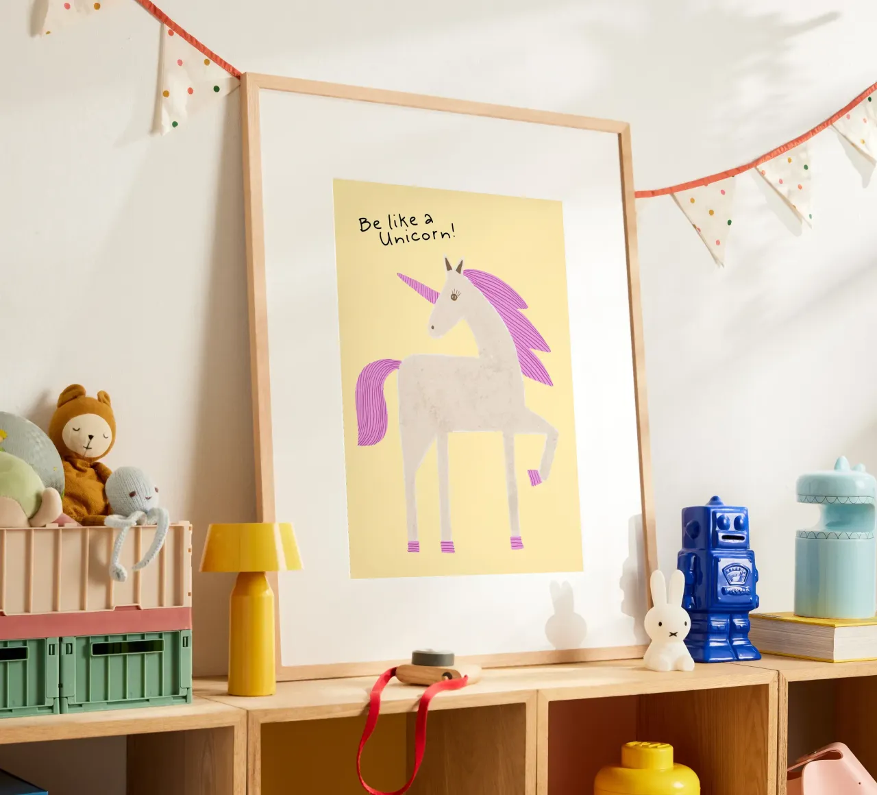 Poster ispiratore "Sii come un unicorno poster da vintagepod