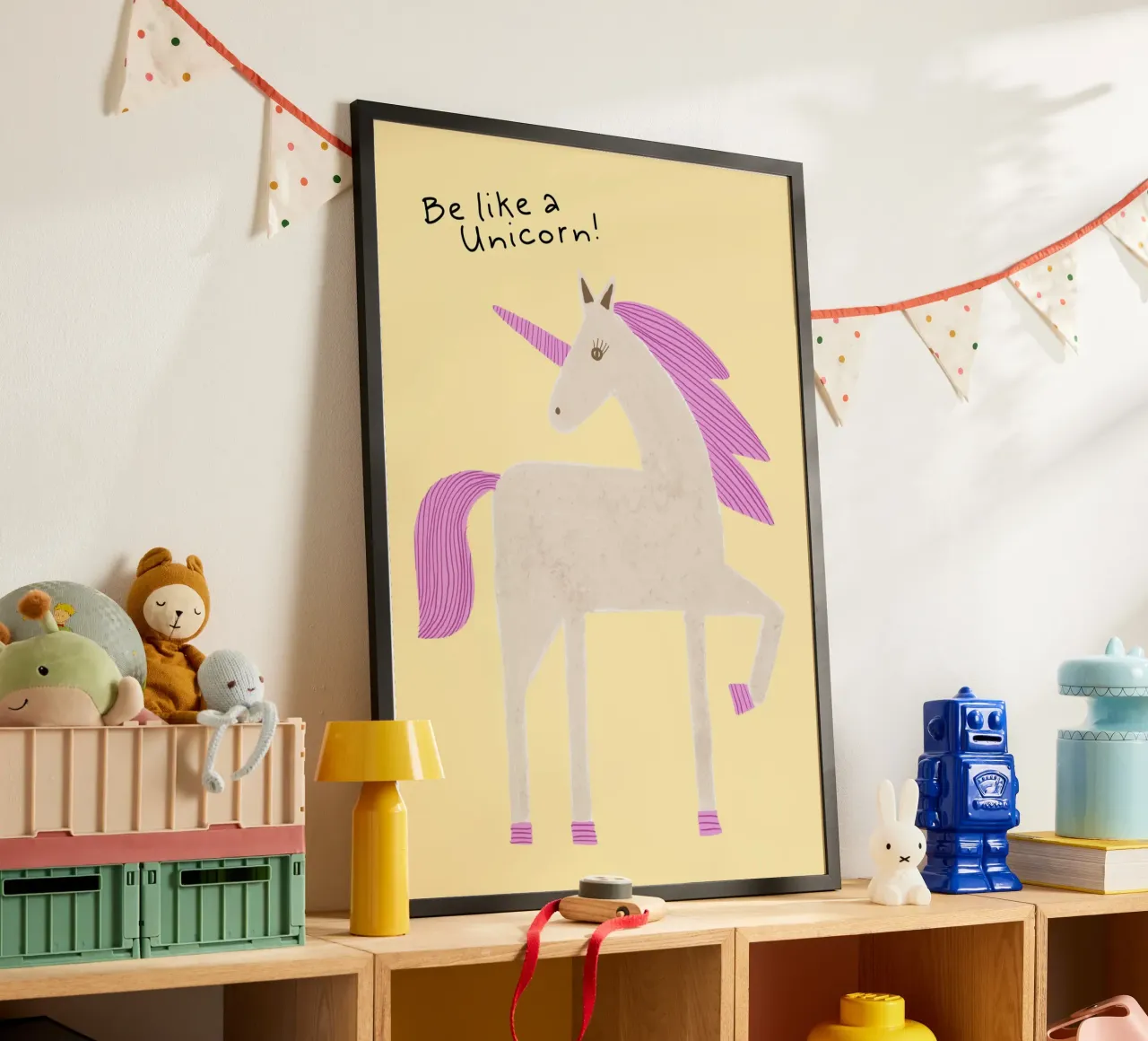 Poster ispiratore "Sii come un unicorno poster da vintagepod
