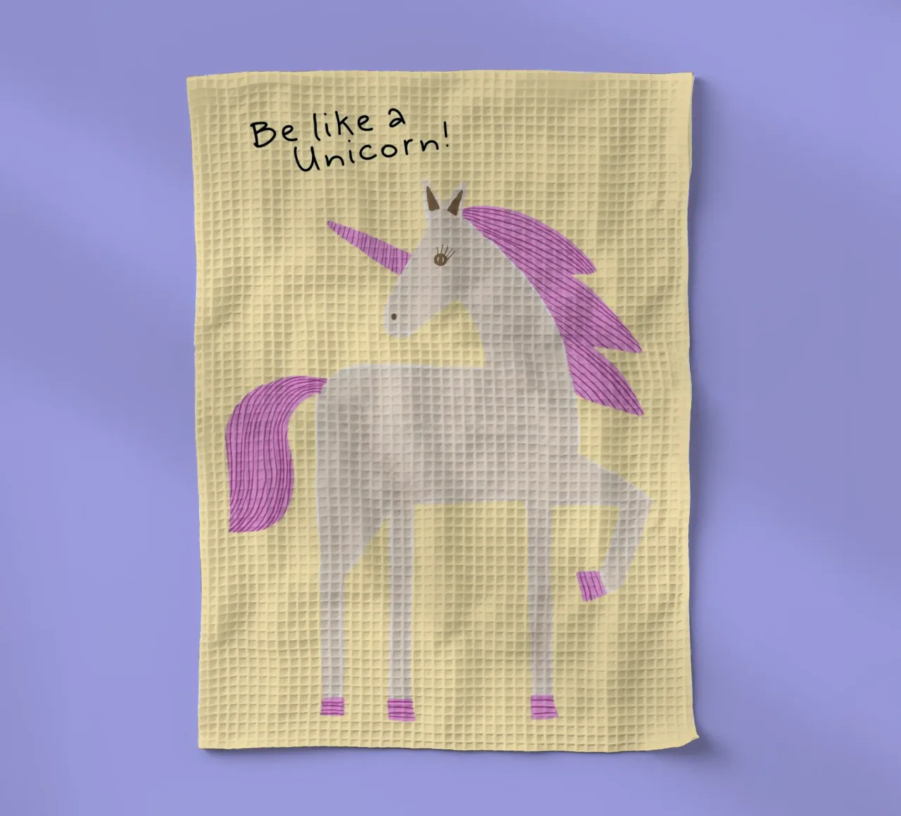 Affiche d'inspiration 'Be Like a Unicorn' (Soyez comme une licorne) torchon de vintagepod