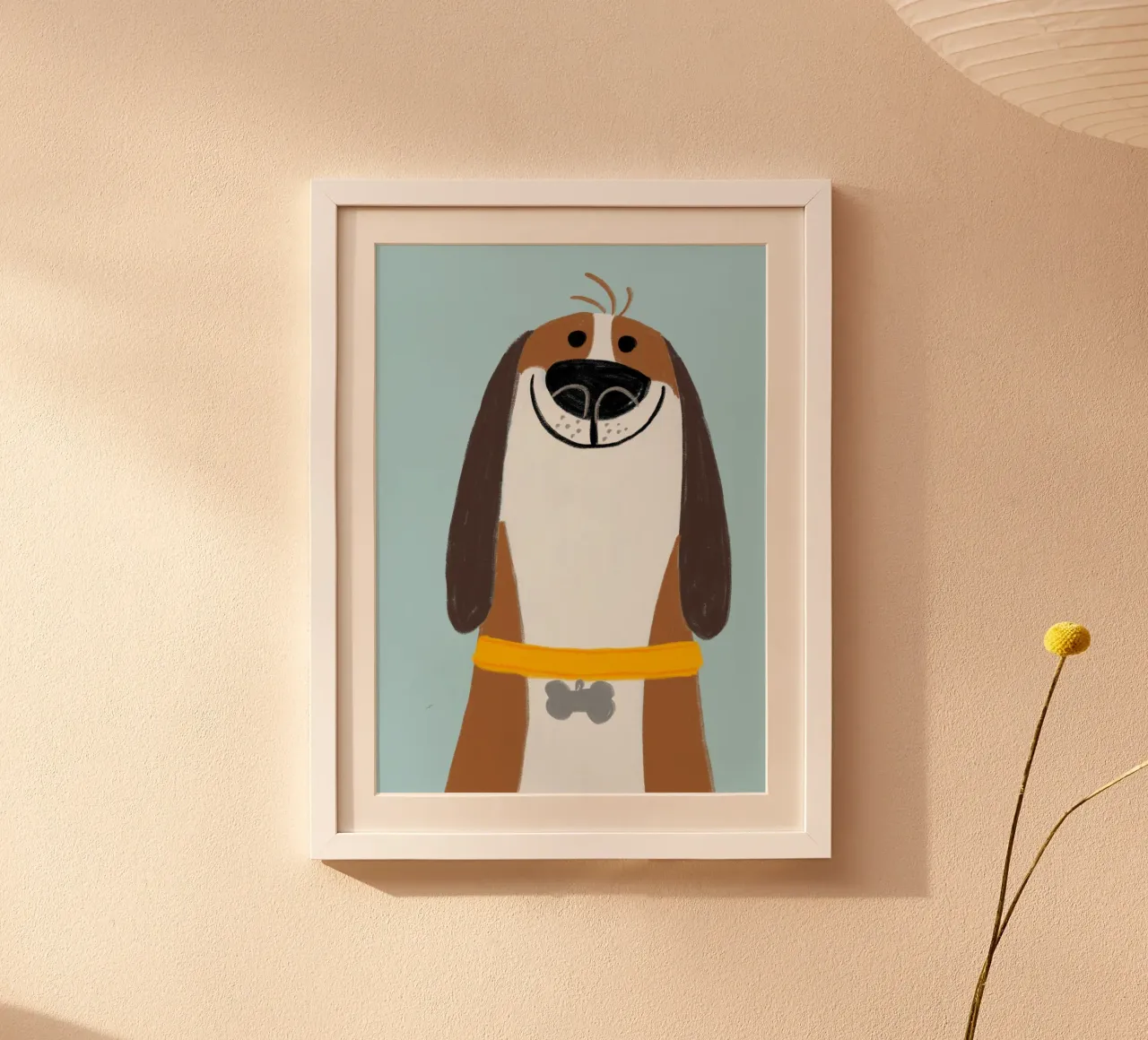 Ritratto di cane felice Poster artistico minimalista poster da vintagepod