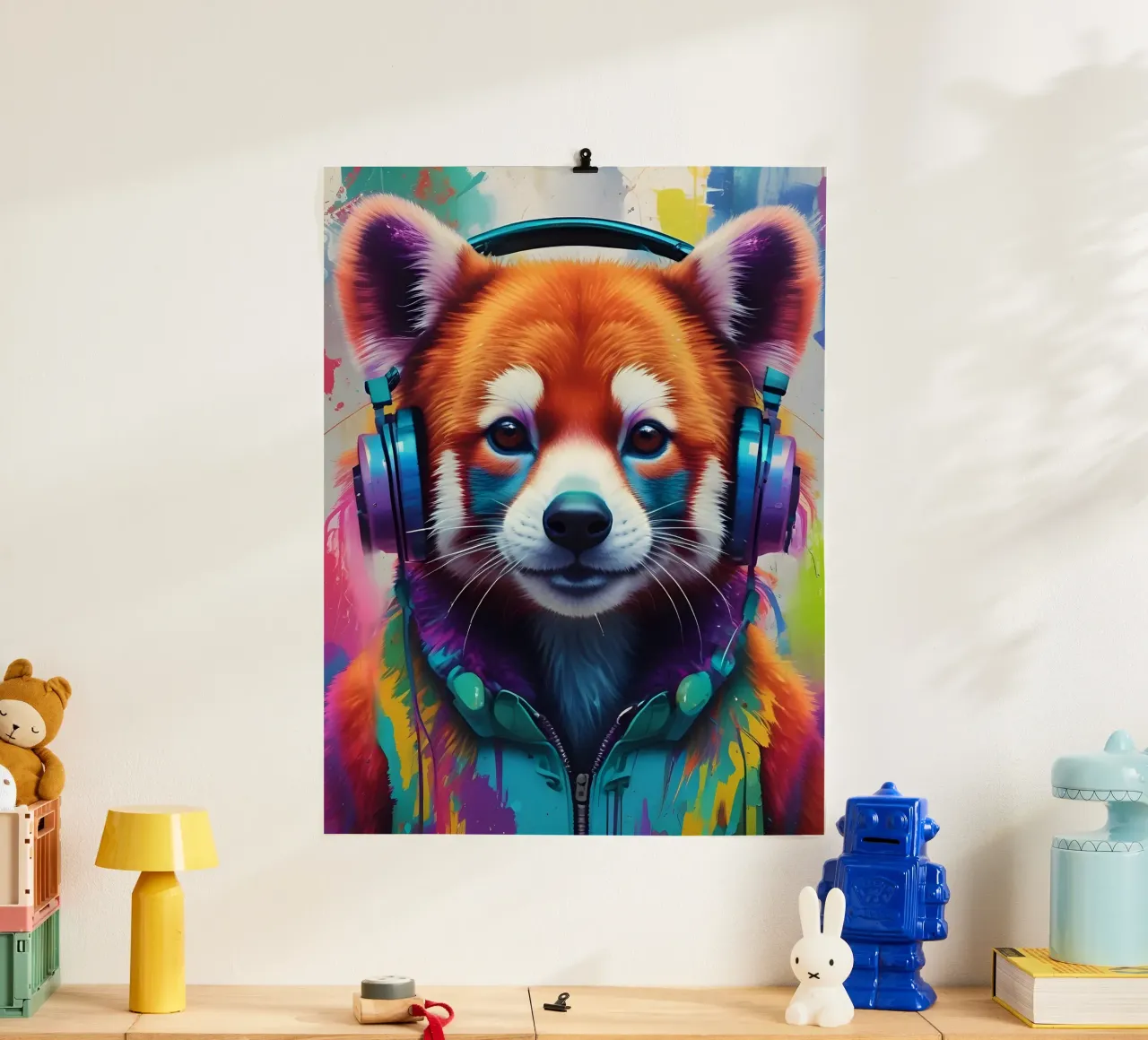 Arte musicale del panda rosso poster da MakArena
