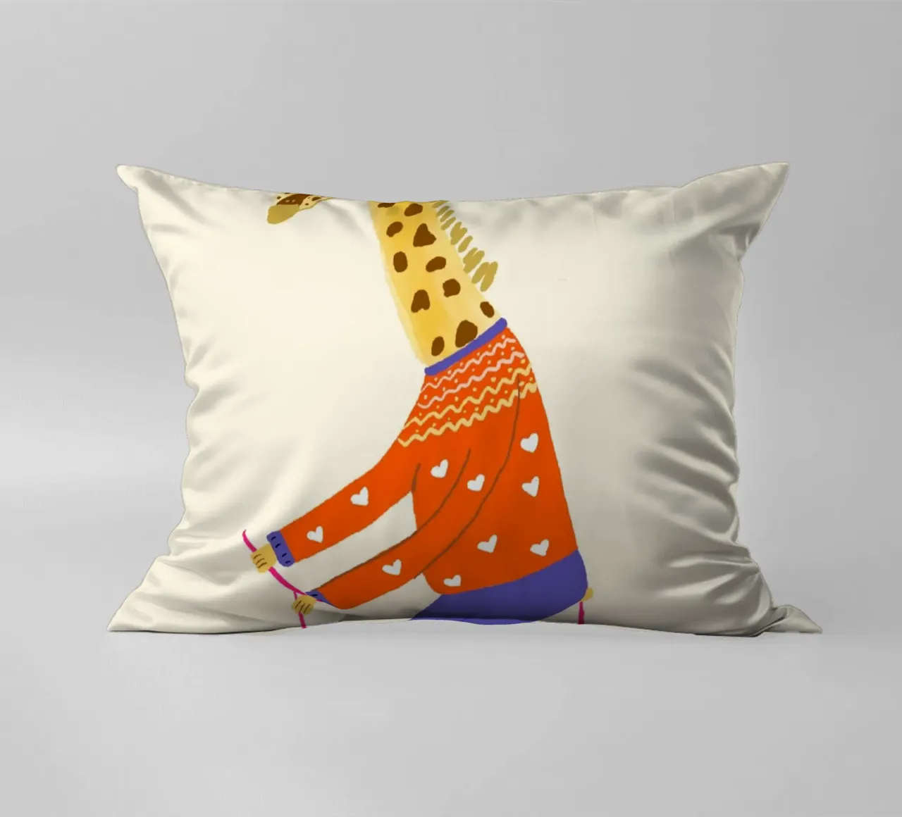 Giraffa in bicicletta: "In alto con stile". cuscino da vintagepod