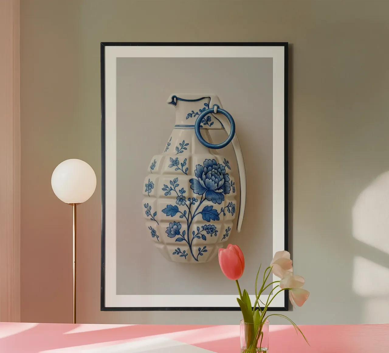 Poster Granata di Porcellana - Design tra bellezza e pericolo poster con telaio in alluminio da KUNSTstück