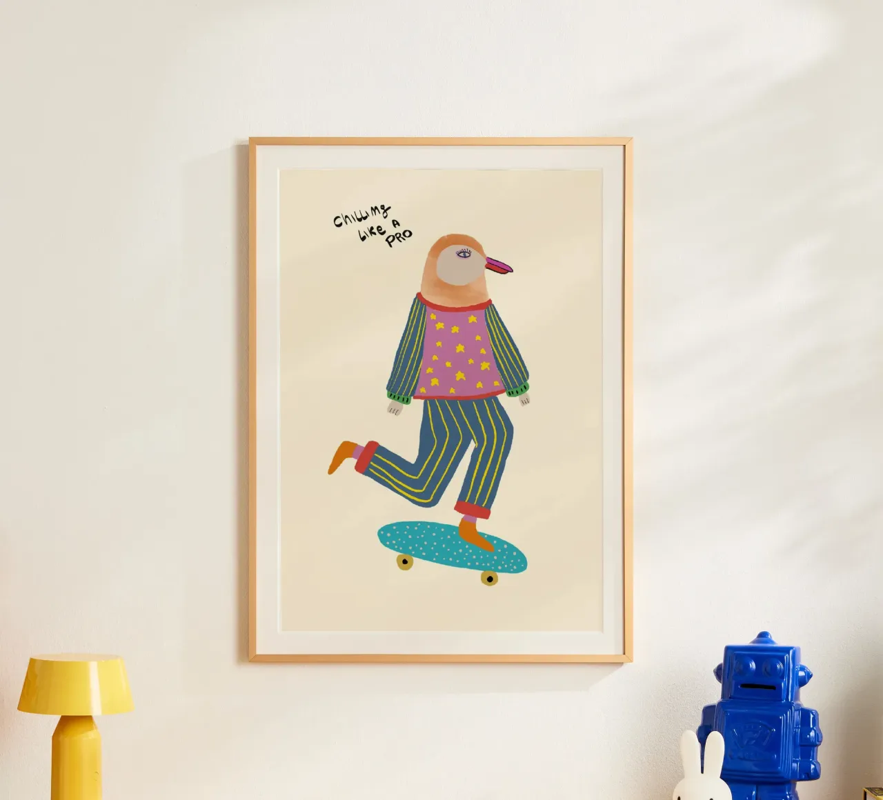 Il pinguino dello skateboard: "Rilassarsi come un professionista". poster da vintagepod