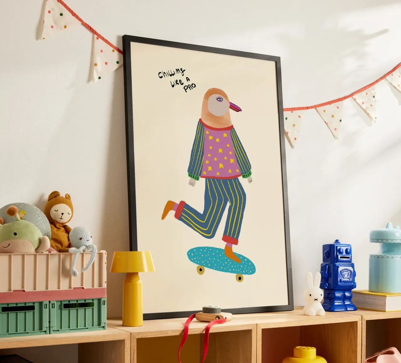 Il pinguino dello skateboard: "Rilassarsi come un professionista". poster da vintagepod