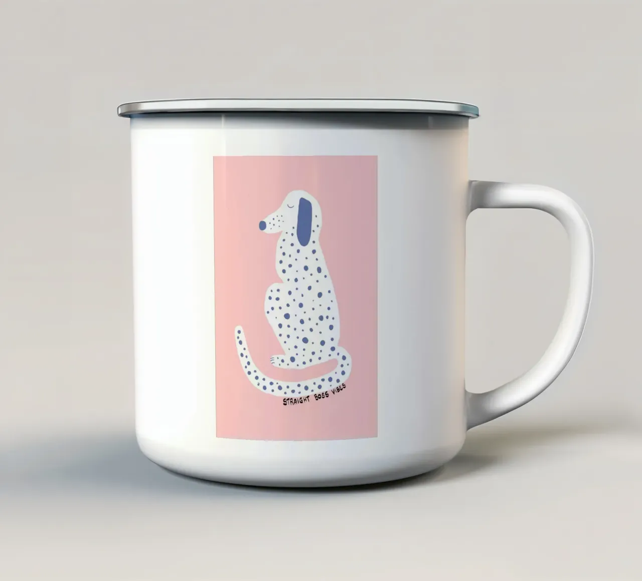 Arte dalmata "Straight Boss Vibes tazza in smalto da vintagepod