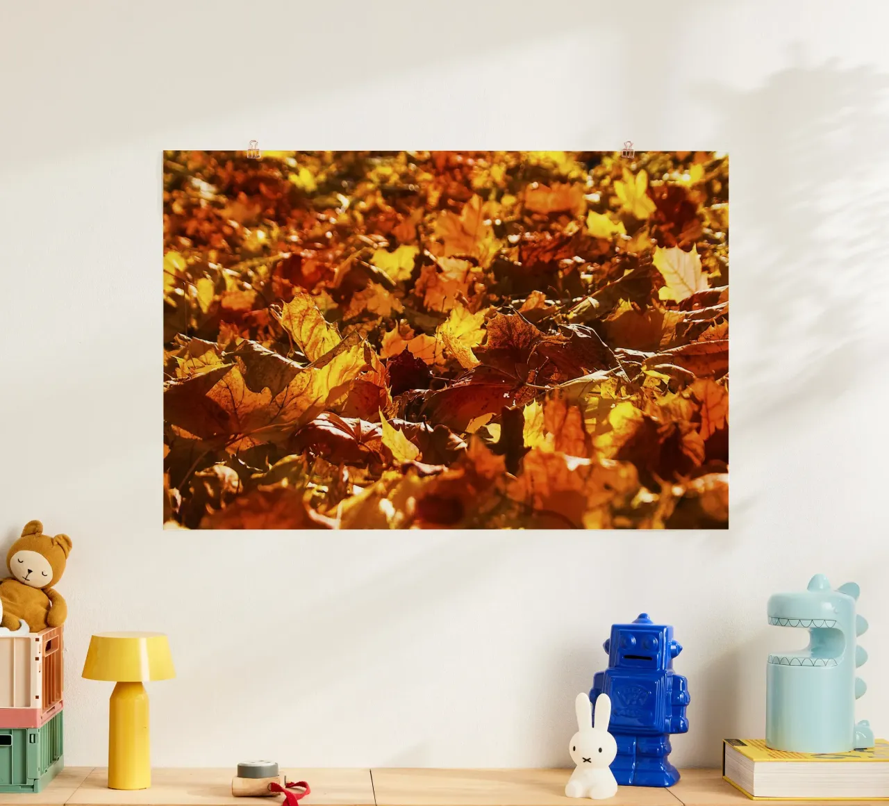 Feuilles d'automne dorées baignées de soleil - Nature Photo Print poster de jay