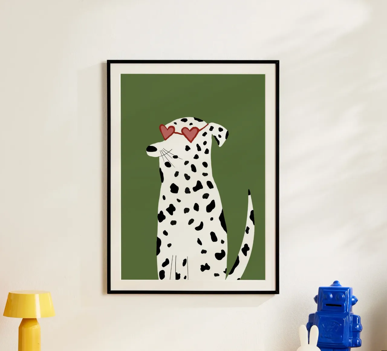 Dalmata con cuore Occhiali da sole Arte moderna poster da vintagepod