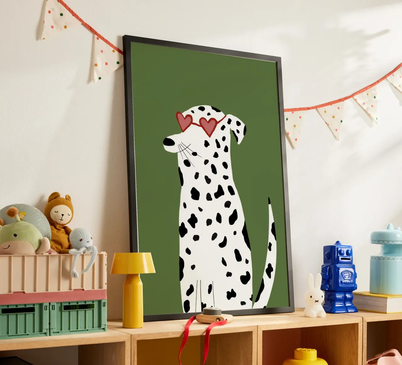 Dalmata con cuore Occhiali da sole Arte moderna poster da vintagepod