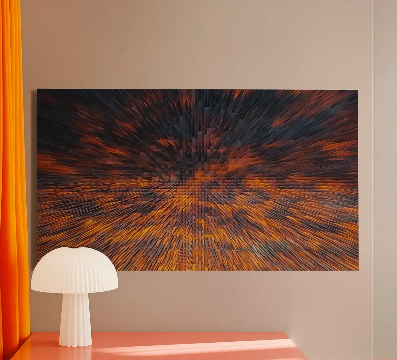 Abstract Sunrise Sky Print – Dynamic Hues canvas with Floater frame by jay