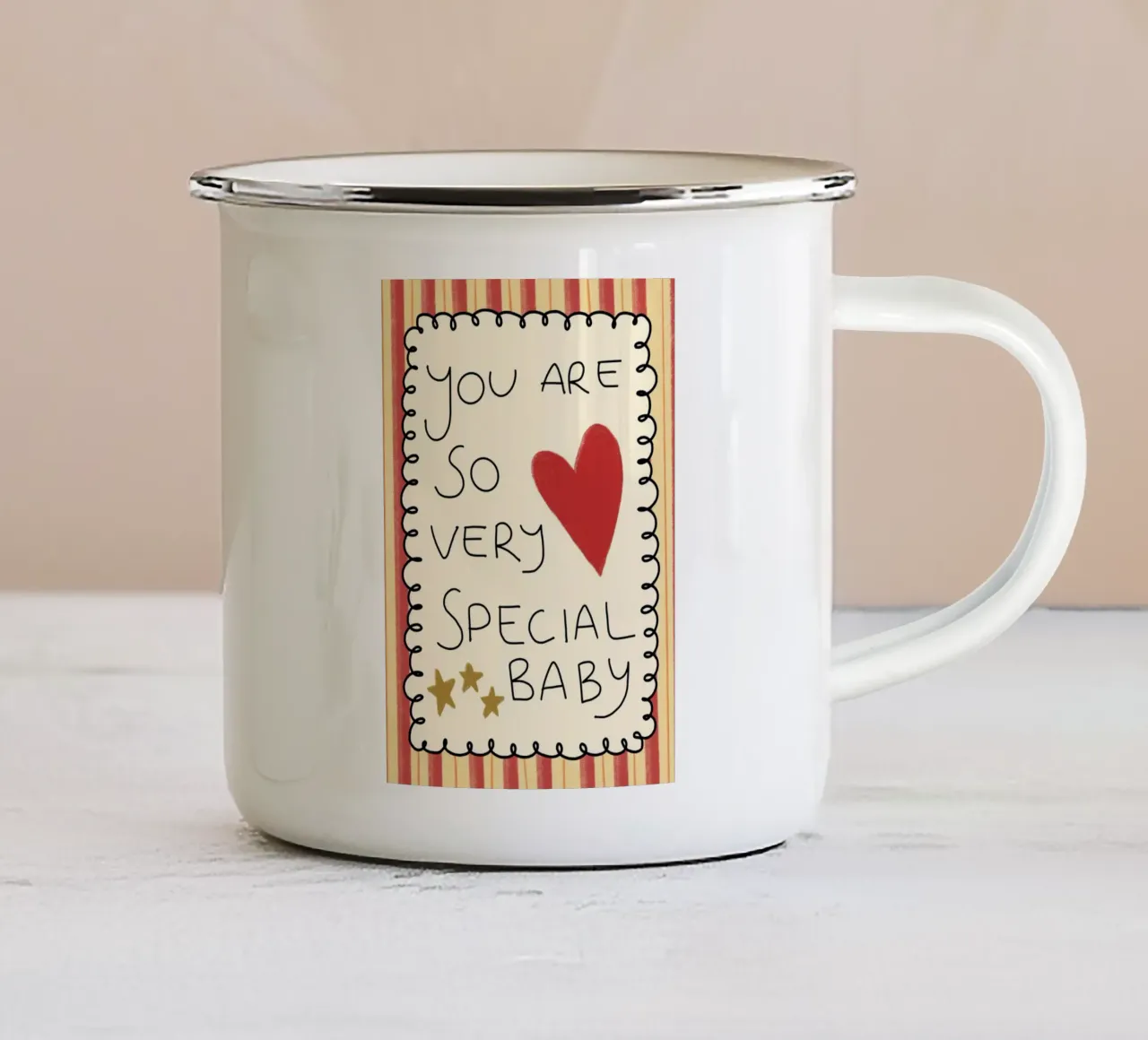 Poster "Sei un bambino davvero speciale tazza in smalto da vintagepod