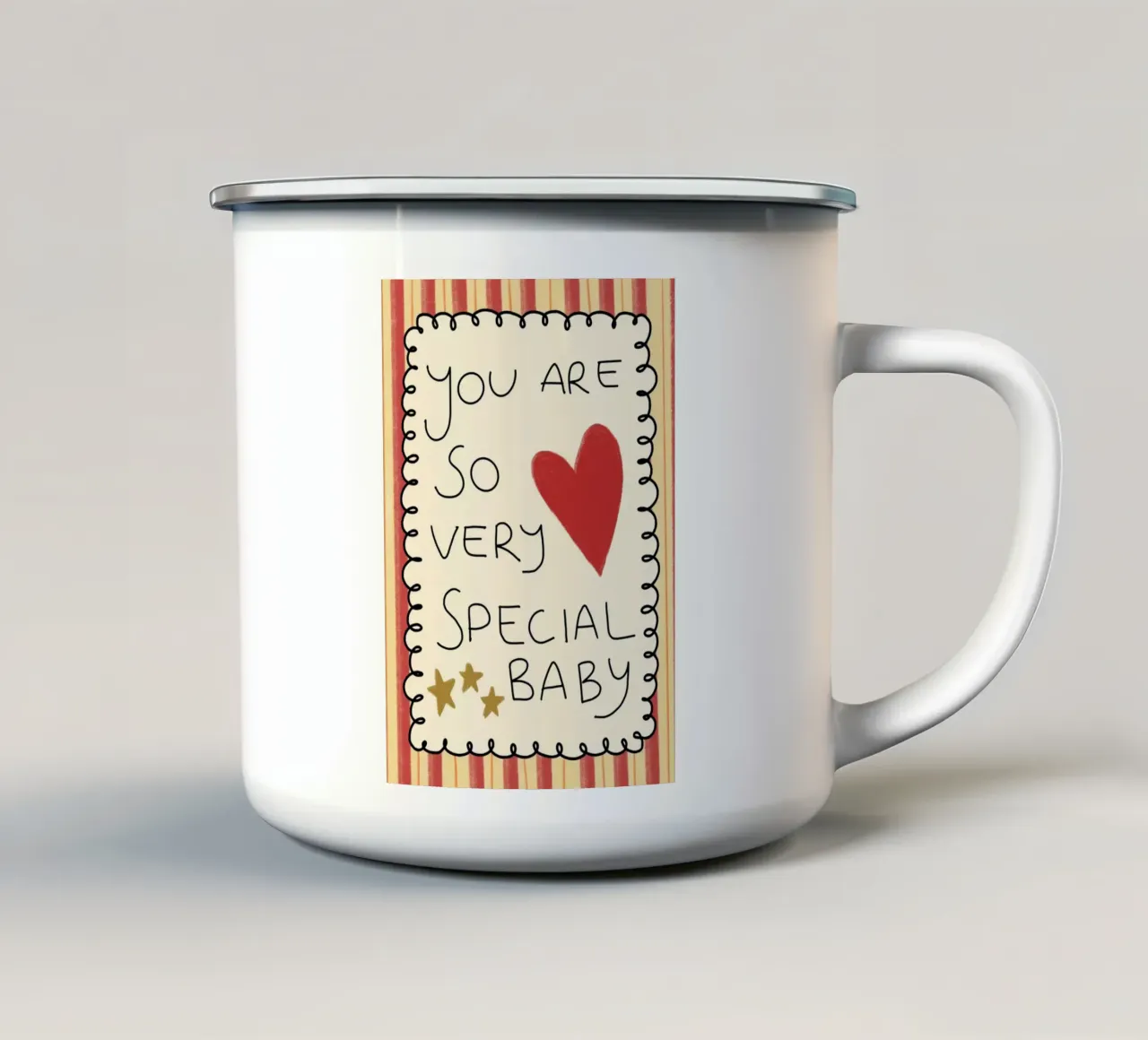Poster "Sei un bambino davvero speciale tazza in smalto da vintagepod