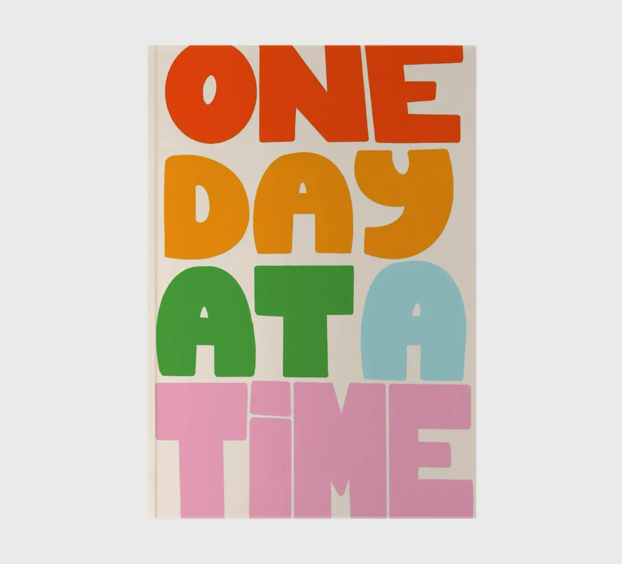 One Day at a Time - Retro Typography Poster notebook by vintagepod