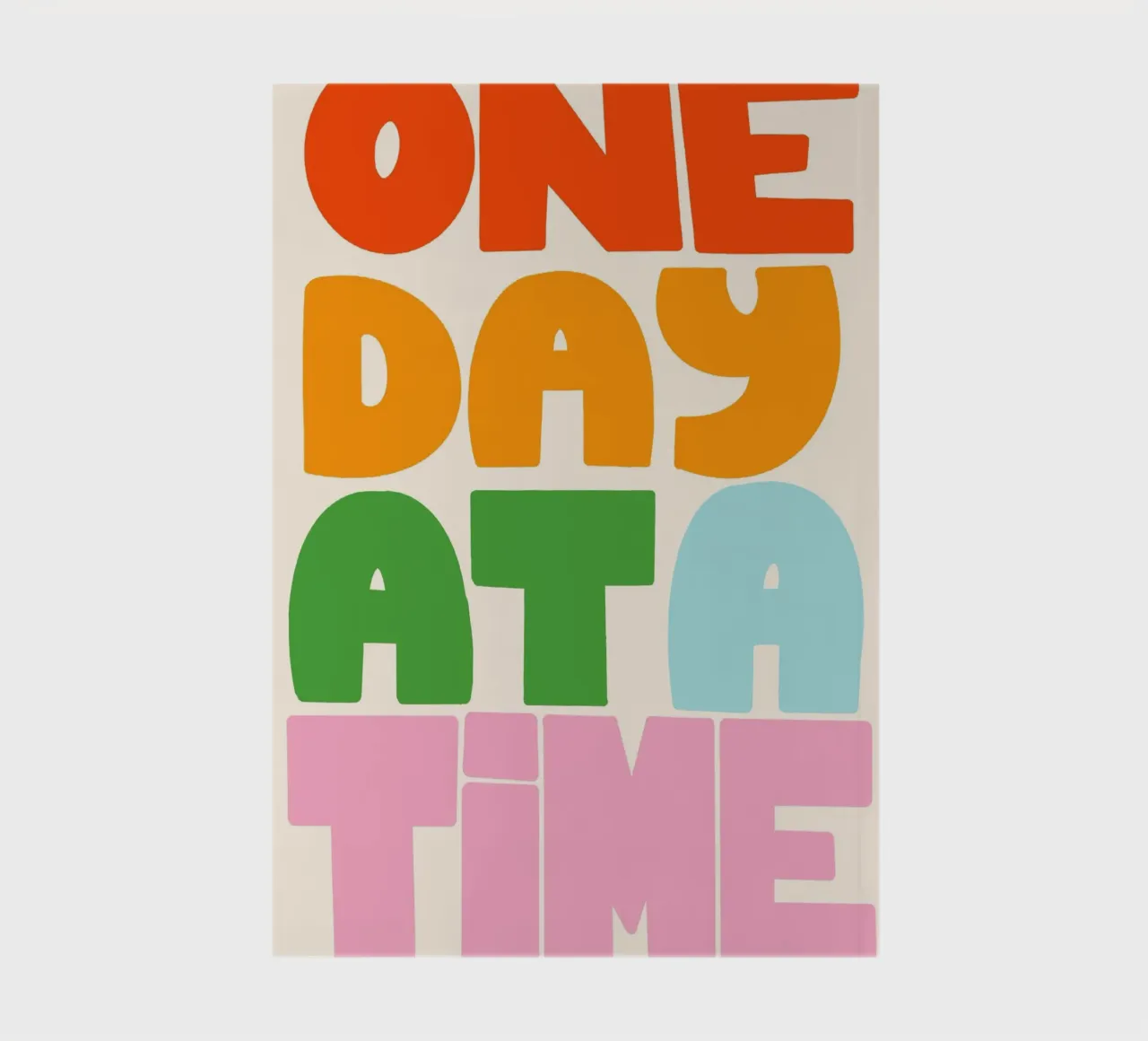 One Day at a Time - Retro Typography Poster notebook by vintagepod