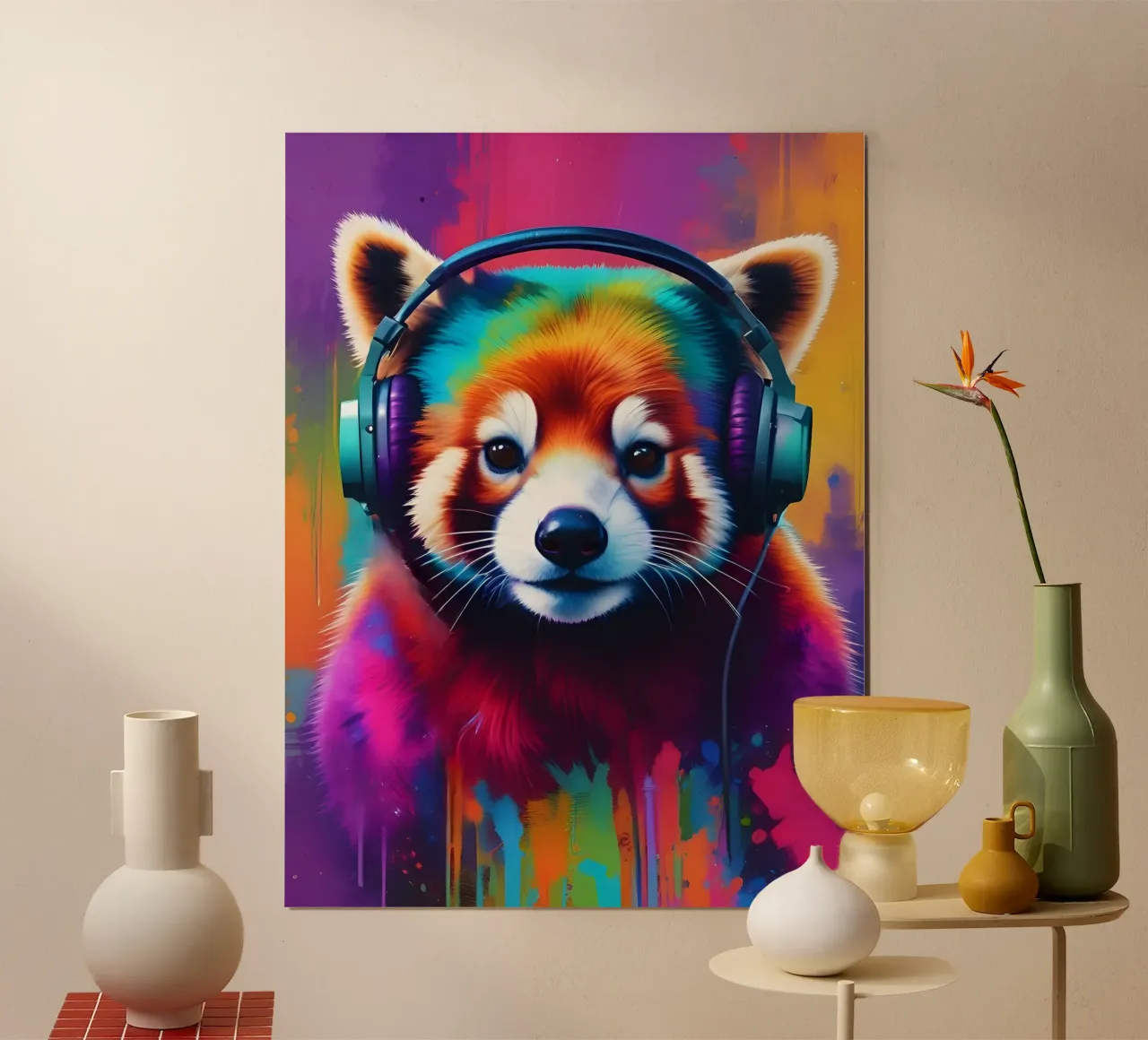 Graffiti musicali del panda rosso poster da MakArena