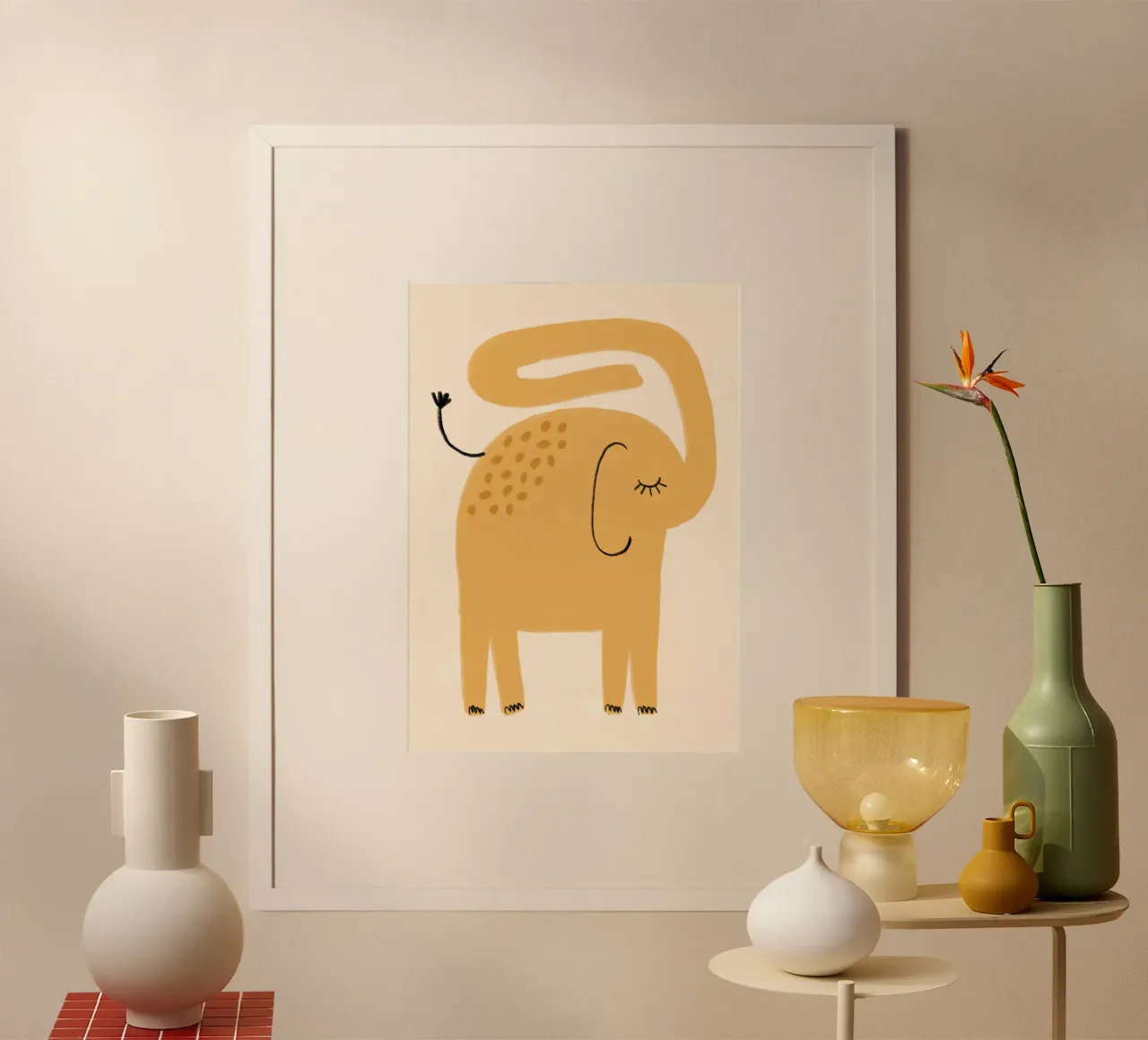 Minimalist Elephant Modern Abstract Art poster by vintagepod