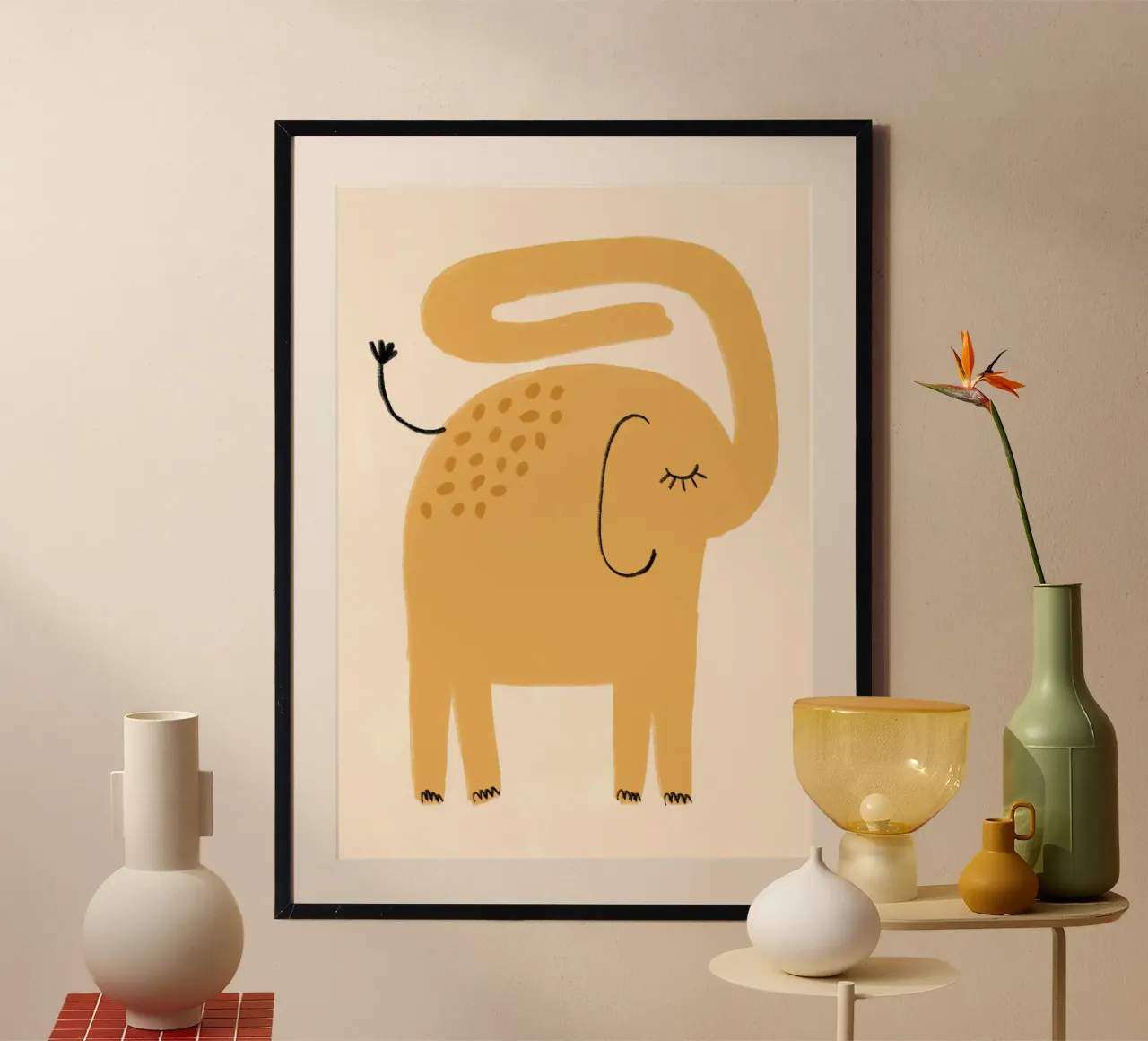 Minimalist Elephant Modern Abstract Art poster by vintagepod