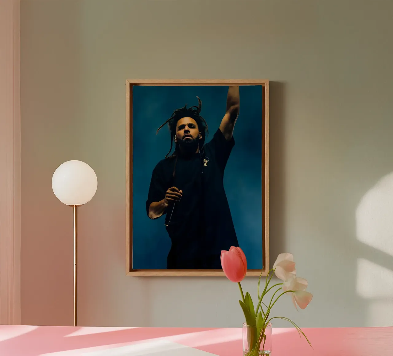 J. Cole tela con Cornice a cassetta da Low poly art
