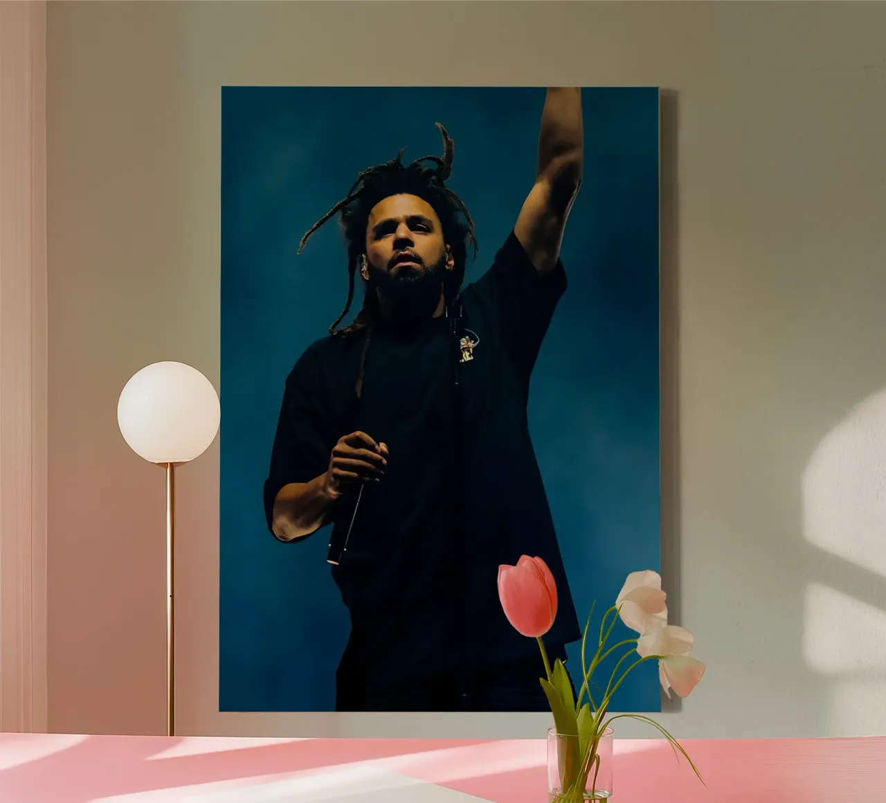J. Cole tela con Cornice a cassetta da Low poly art