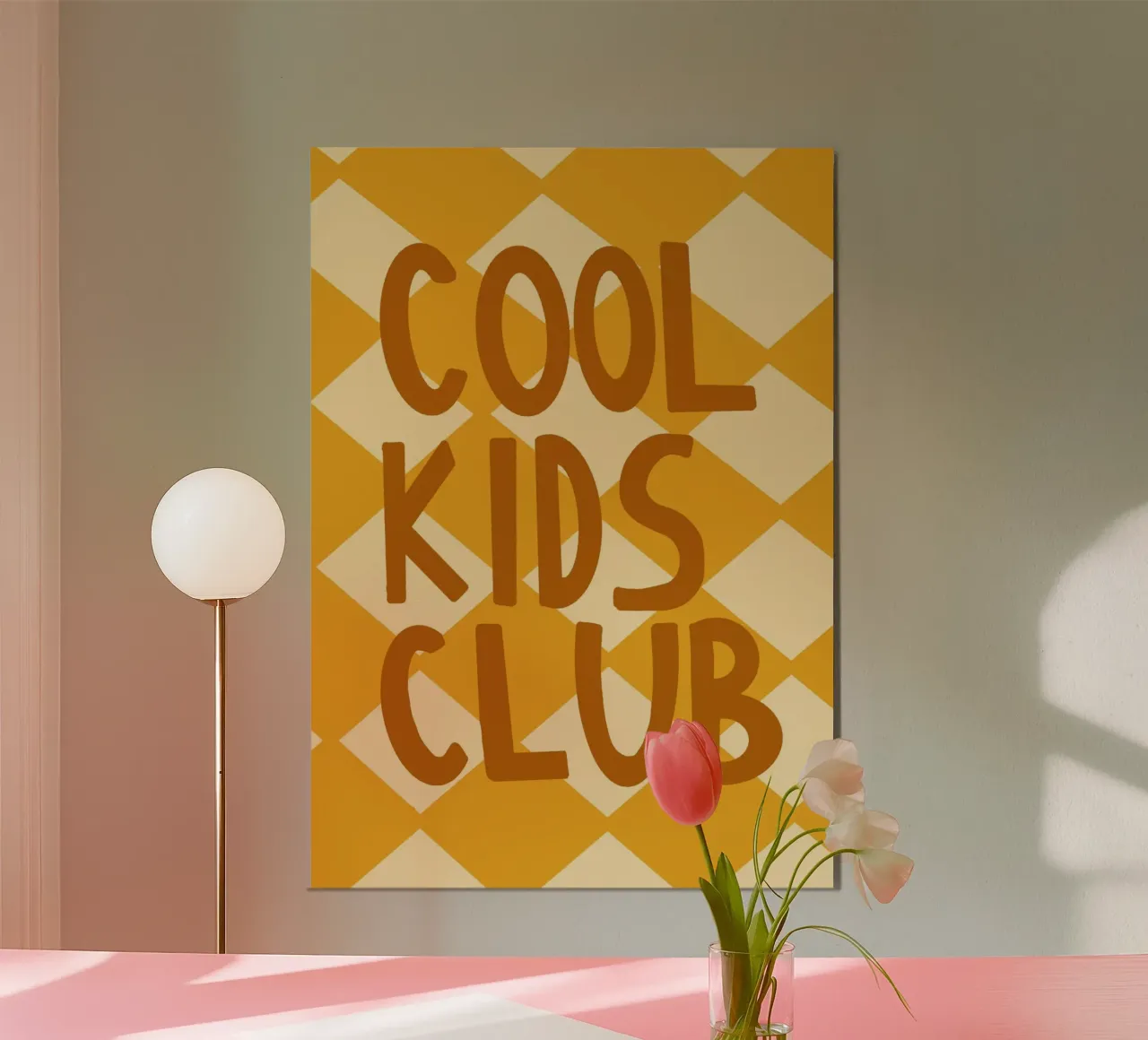 Poster tipografico retrò "Cool Kids Club" per la camera dei bambini poster con telaio in alluminio da vintagepod