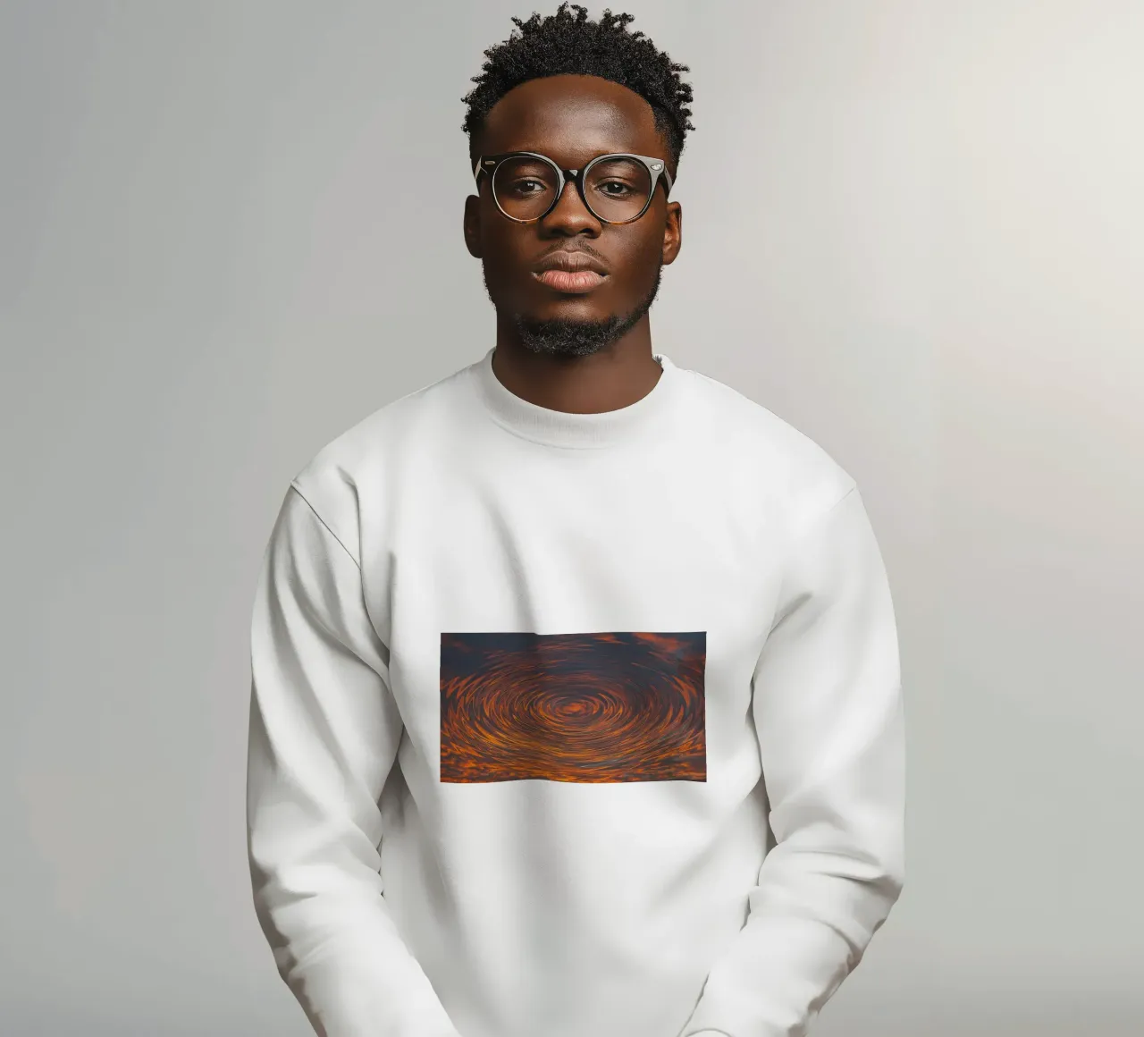Abstract Circular Sunrise – Zig-Zag Patterns in Dynamic Hues sweatshirt by jay
