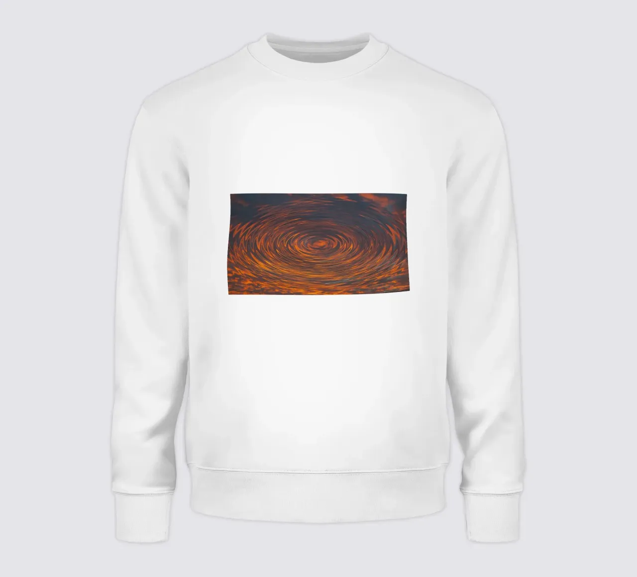 Abstrakter kreisförmiger Sonnenaufgang - Zickzack-Muster in dynamischen Farbtönen Sweatshirt von jay