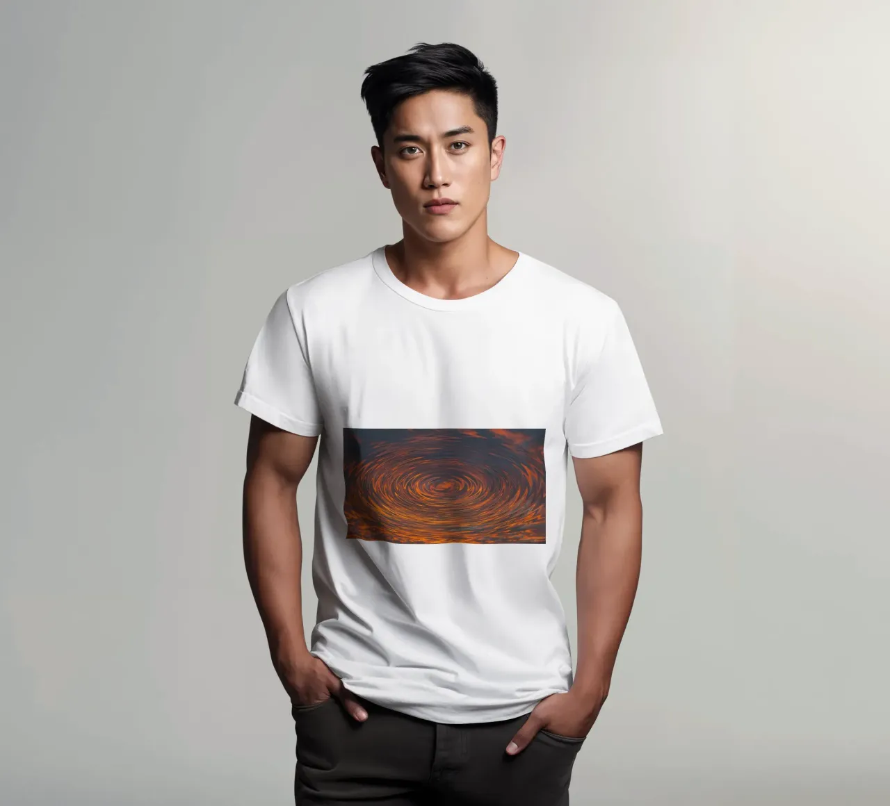 Abstract Circular Sunrise – Zig-Zag Patterns in Dynamic Hues t-shirt by jay