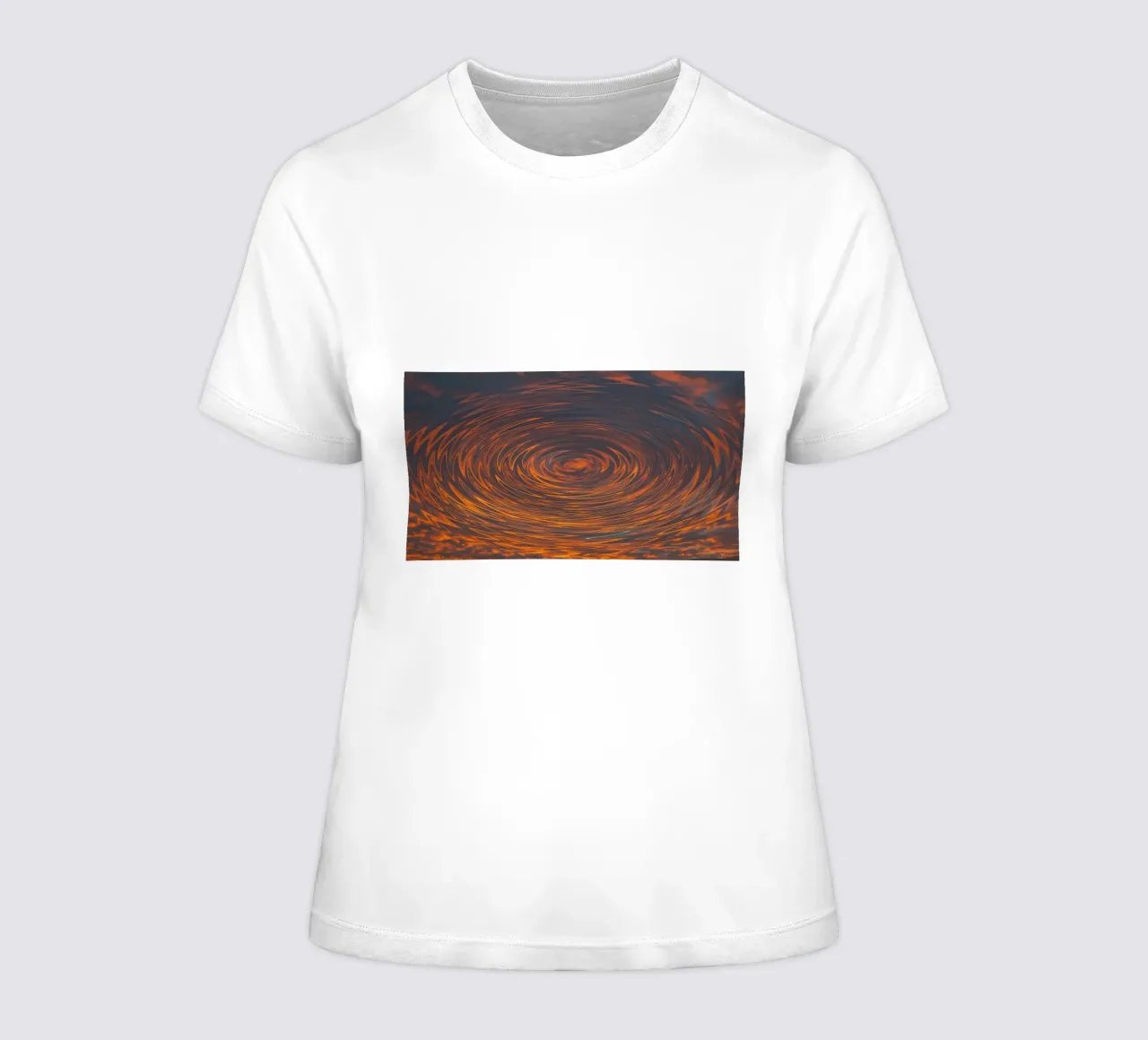 Abstract Circular Sunrise – Zig-Zag Patterns in Dynamic Hues women's fitted t-shirt by jay