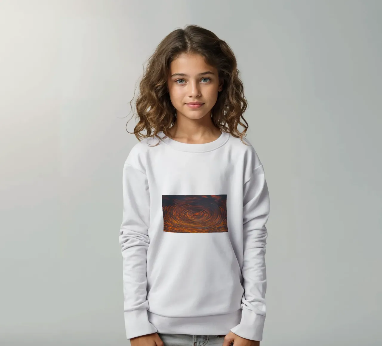 Amanecer circular abstracto - Patrones en zigzag en tonos dinámicos sudadera para niño de jay