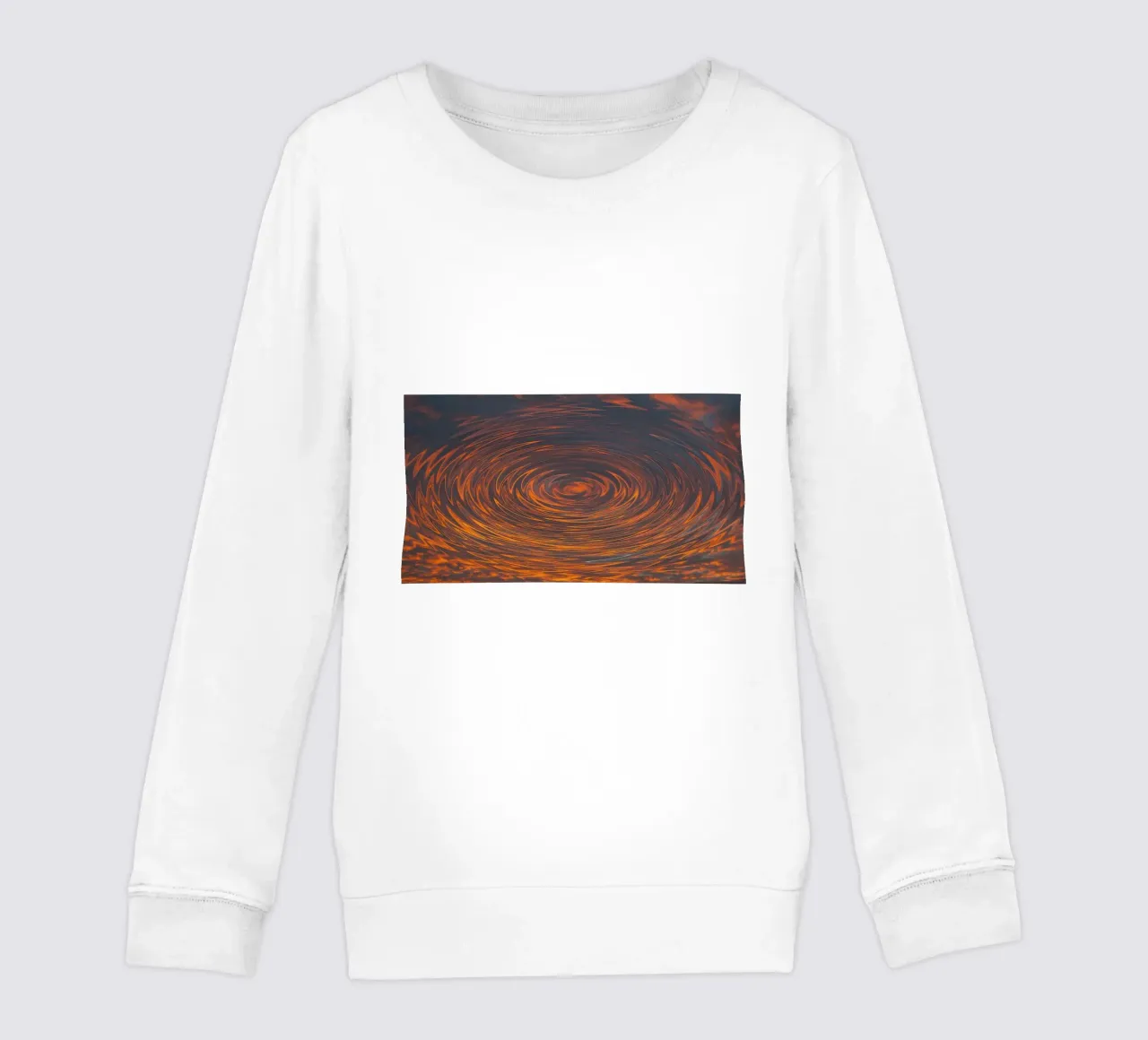 Amanecer circular abstracto - Patrones en zigzag en tonos dinámicos sudadera para niño de jay