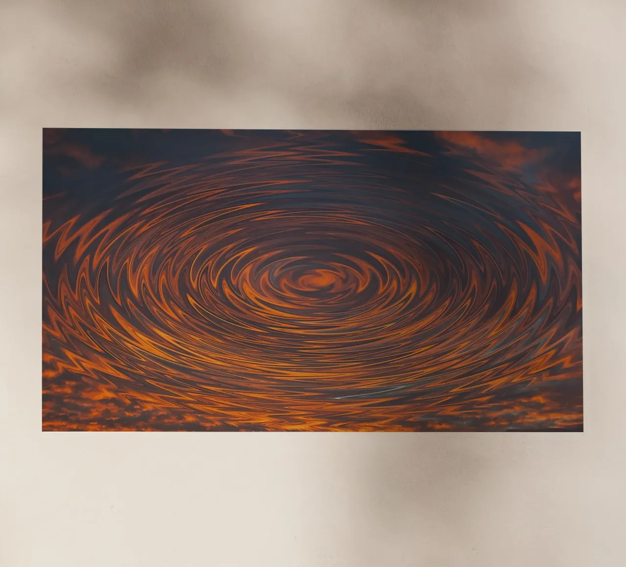 Amanecer circular abstracto - Patrones en zigzag en tonos dinámicos lámina retroiluminada de jay