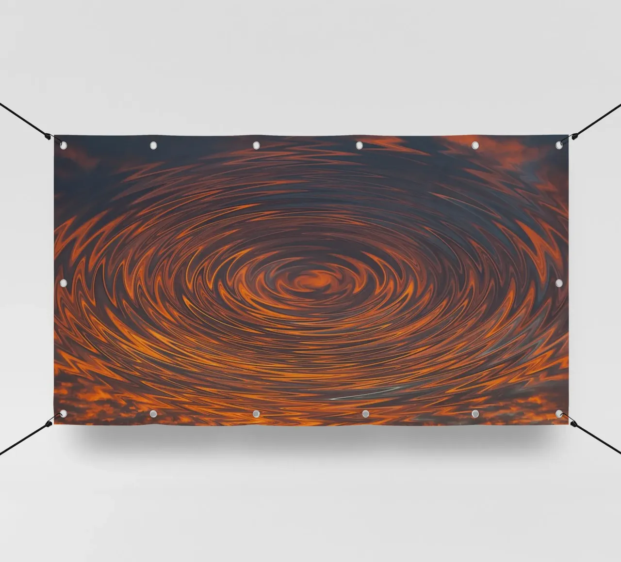 Abstract Circular Sunrise – Zig-Zag Patterns in Dynamic Hues pvc cover by jay