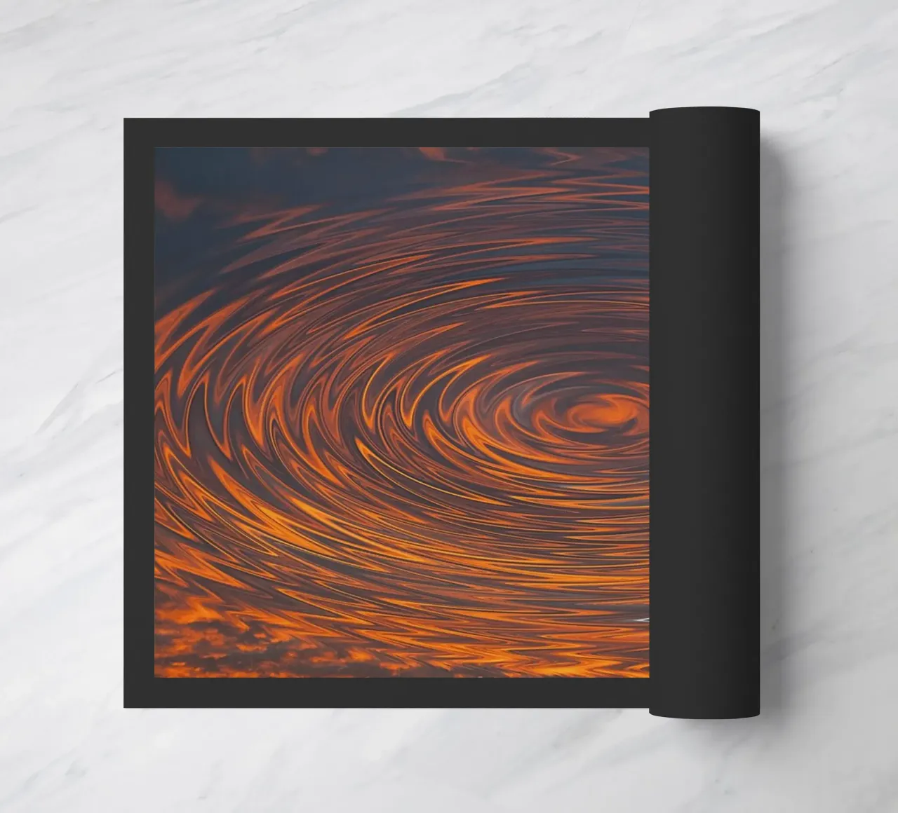 Abstract Circular Sunrise – Zig-Zag Patterns in Dynamic Hues doormat by jay