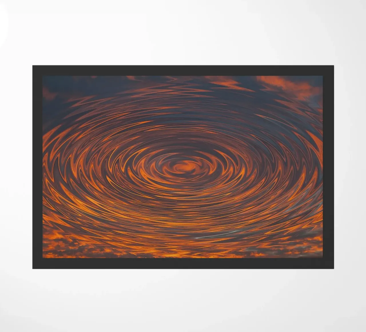 Abstract Circular Sunrise – Zig-Zag Patterns in Dynamic Hues doormat by jay