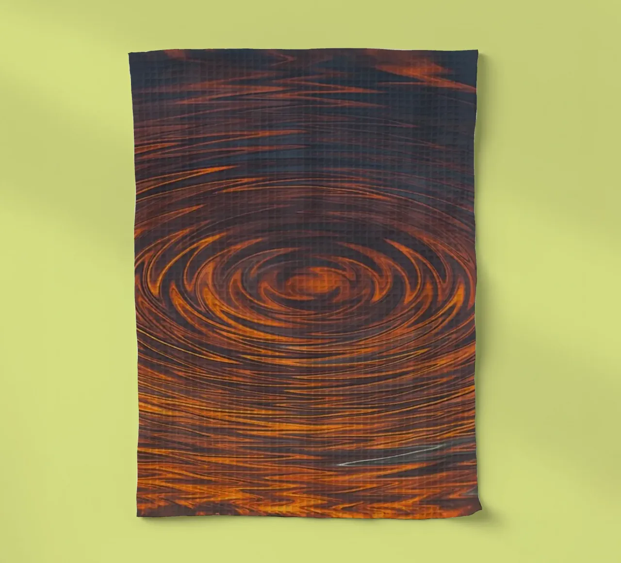Abstract Circular Sunrise – Zig-Zag Patterns in Dynamic Hues tea towel by jay