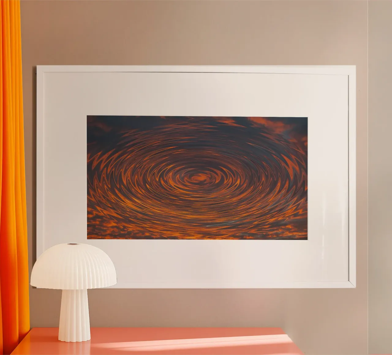 Abstract Circular Sunrise – Zig-Zag Patterns in Dynamic Hues poster by jay
