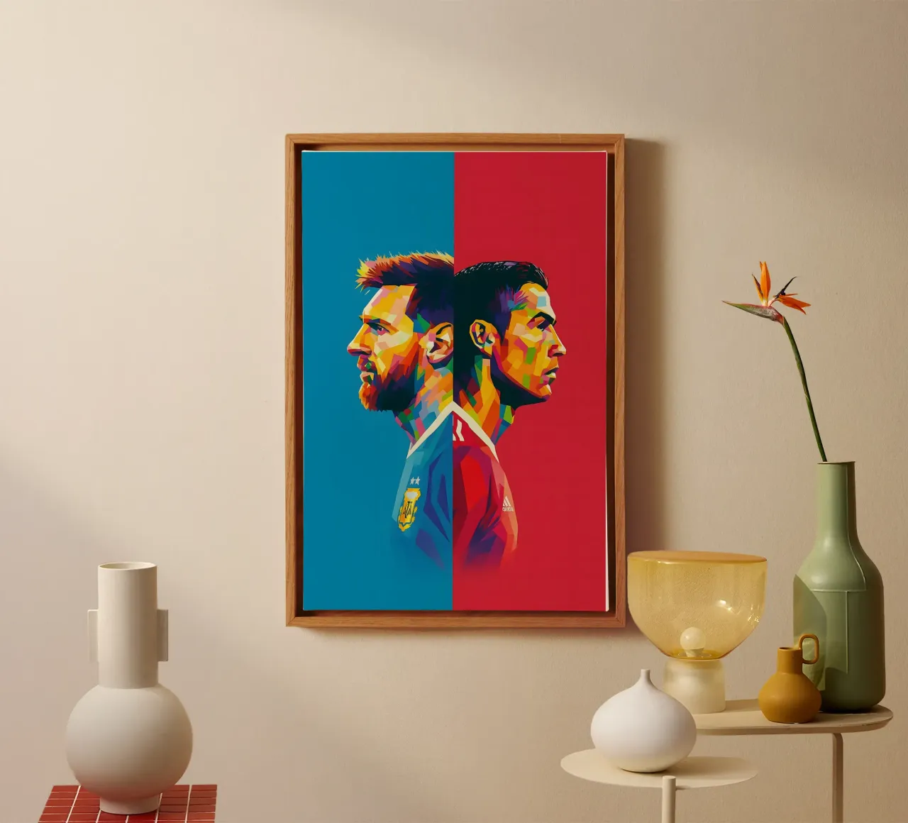 Messi en Ronaldo canvas met Baklijst van BONANZA