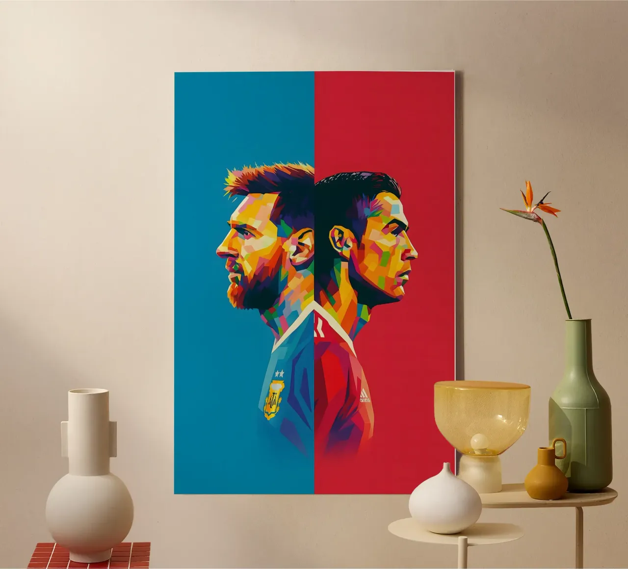Messi en Ronaldo canvas met Baklijst van BONANZA