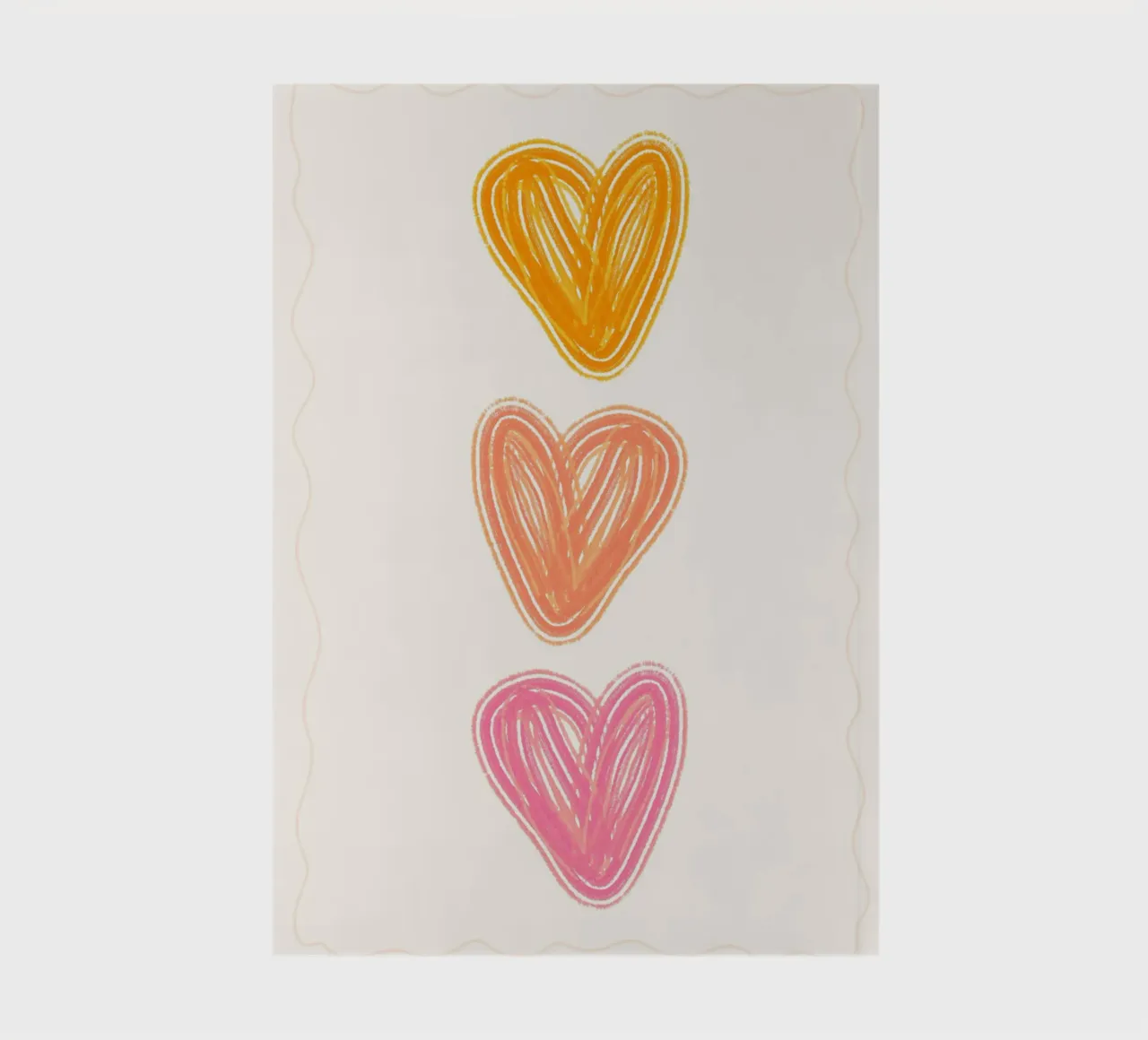 Three Hearts Minimalist Boho Art Print notebook by vintagepod