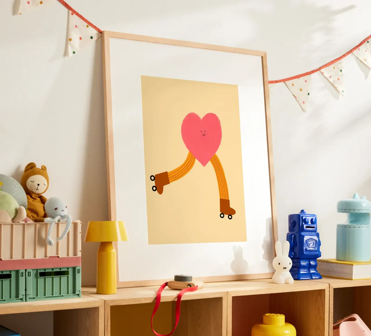 Cuore sui pattini a rotelle Stampa artistica divertente e stravagante poster da vintagepod