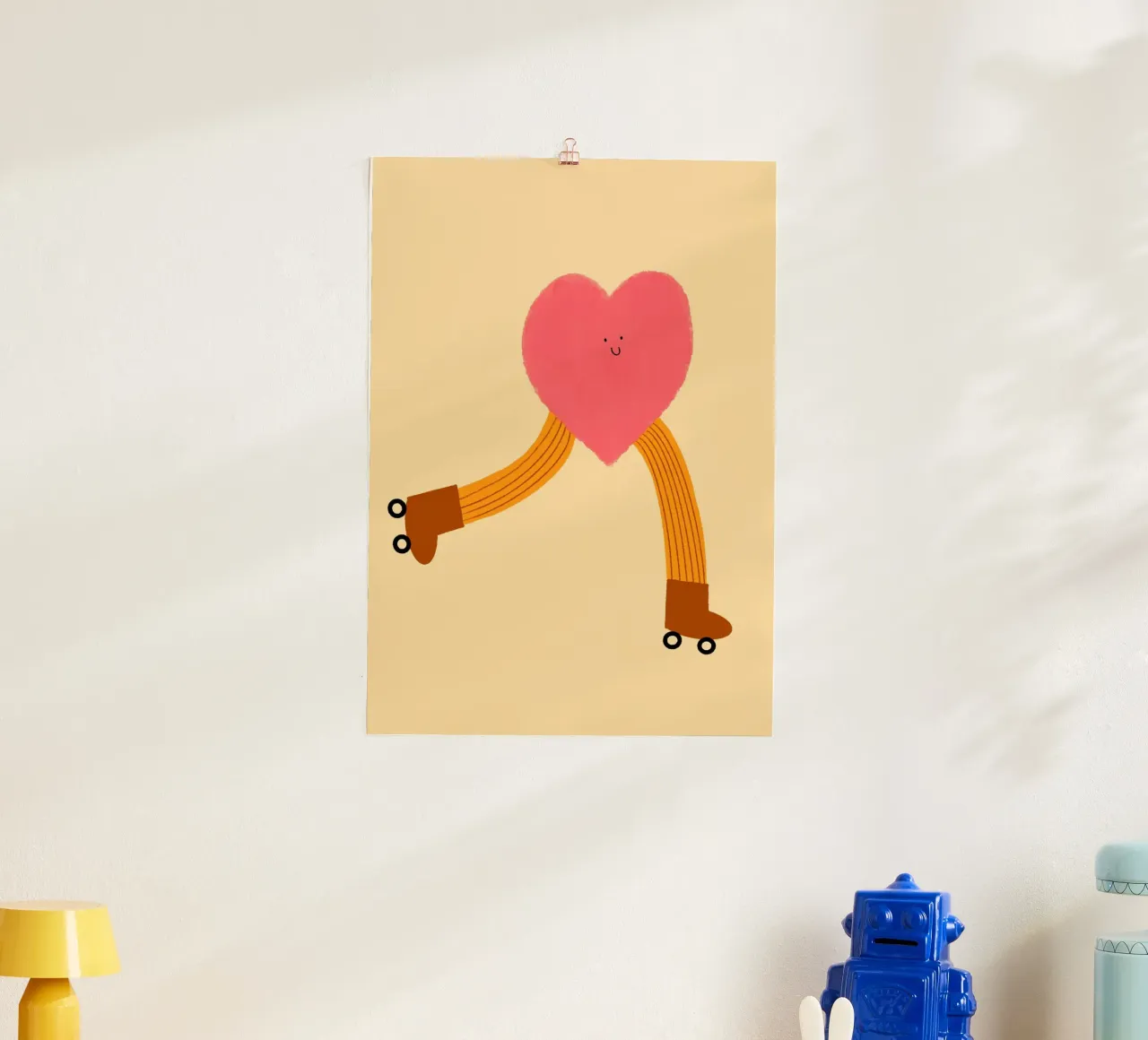 Cuore sui pattini a rotelle Stampa artistica divertente e stravagante poster da vintagepod
