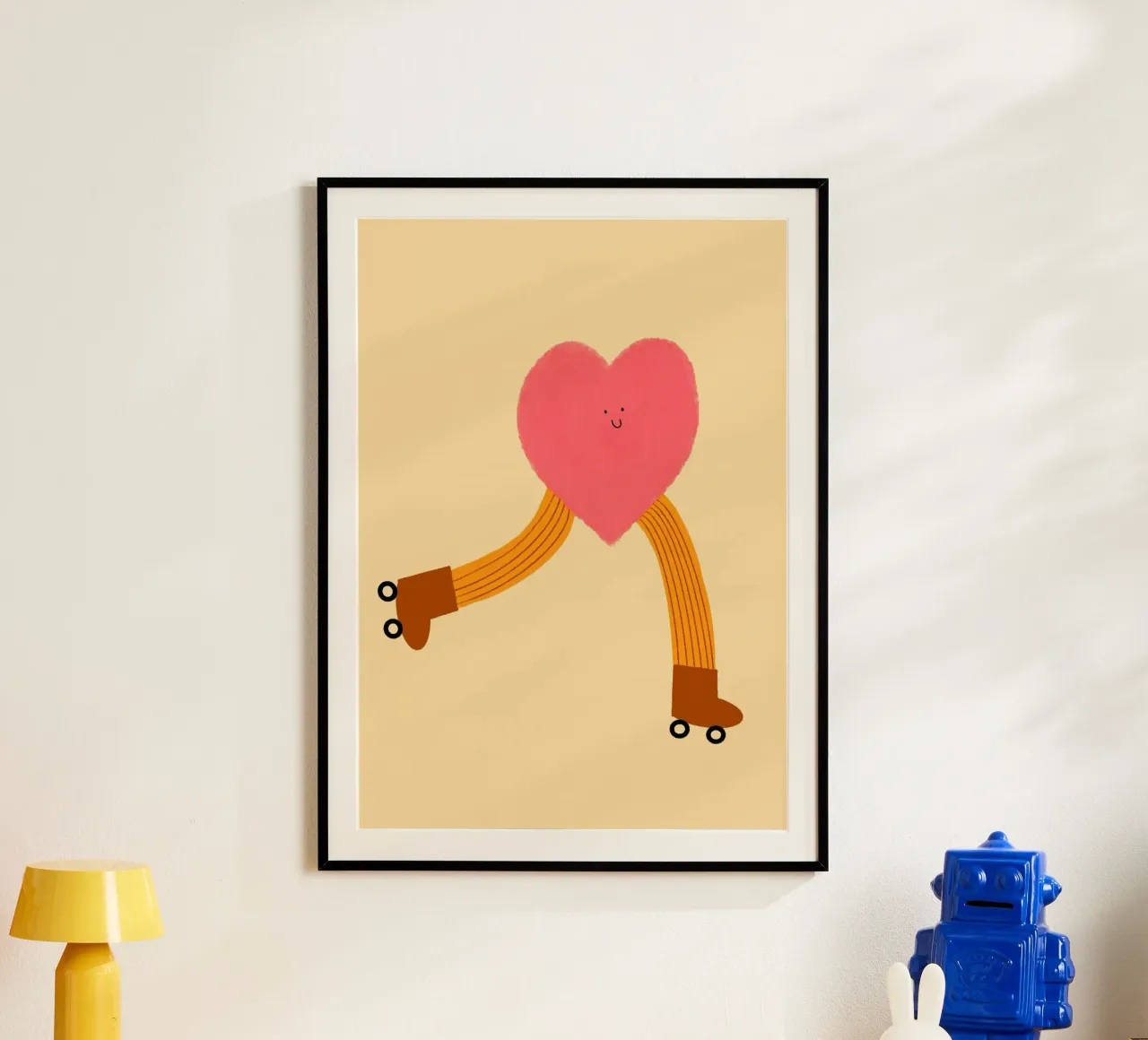 Cuore sui pattini a rotelle Stampa artistica divertente e stravagante poster da vintagepod