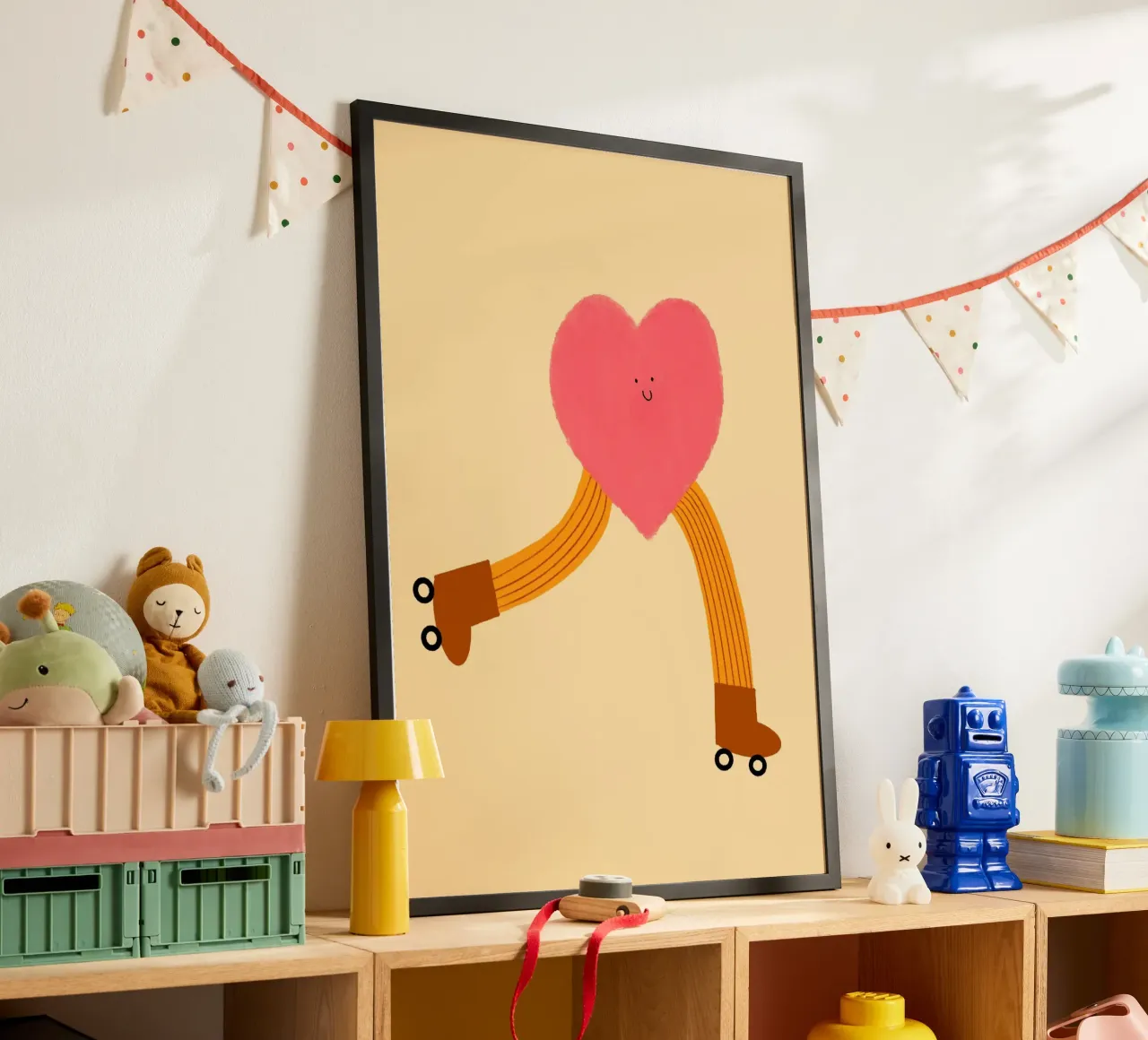 Cuore sui pattini a rotelle Stampa artistica divertente e stravagante poster da vintagepod