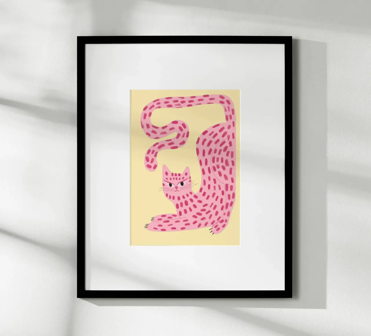 Gatto ghepardo rosa giocoso Arte animale stravagante poster da vintagepod
