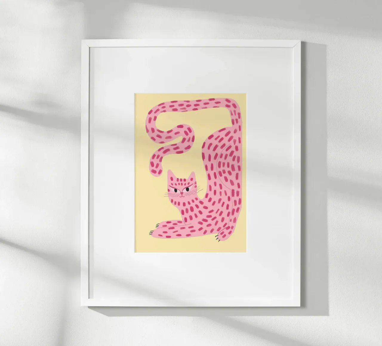 Gatto ghepardo rosa giocoso Arte animale stravagante poster da vintagepod