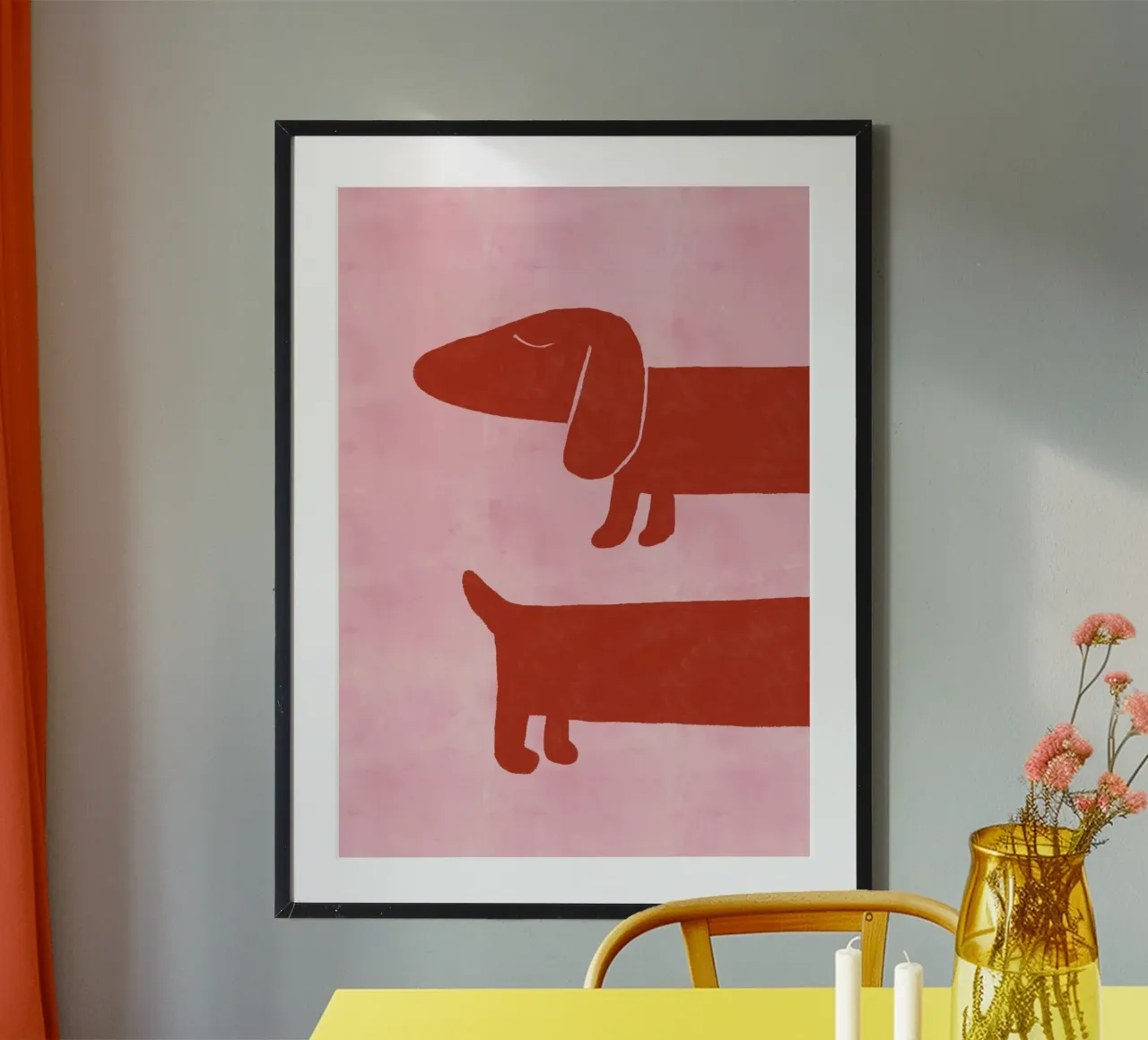 Minimalist Dachshund Dog Art Print Poster von vintagepod